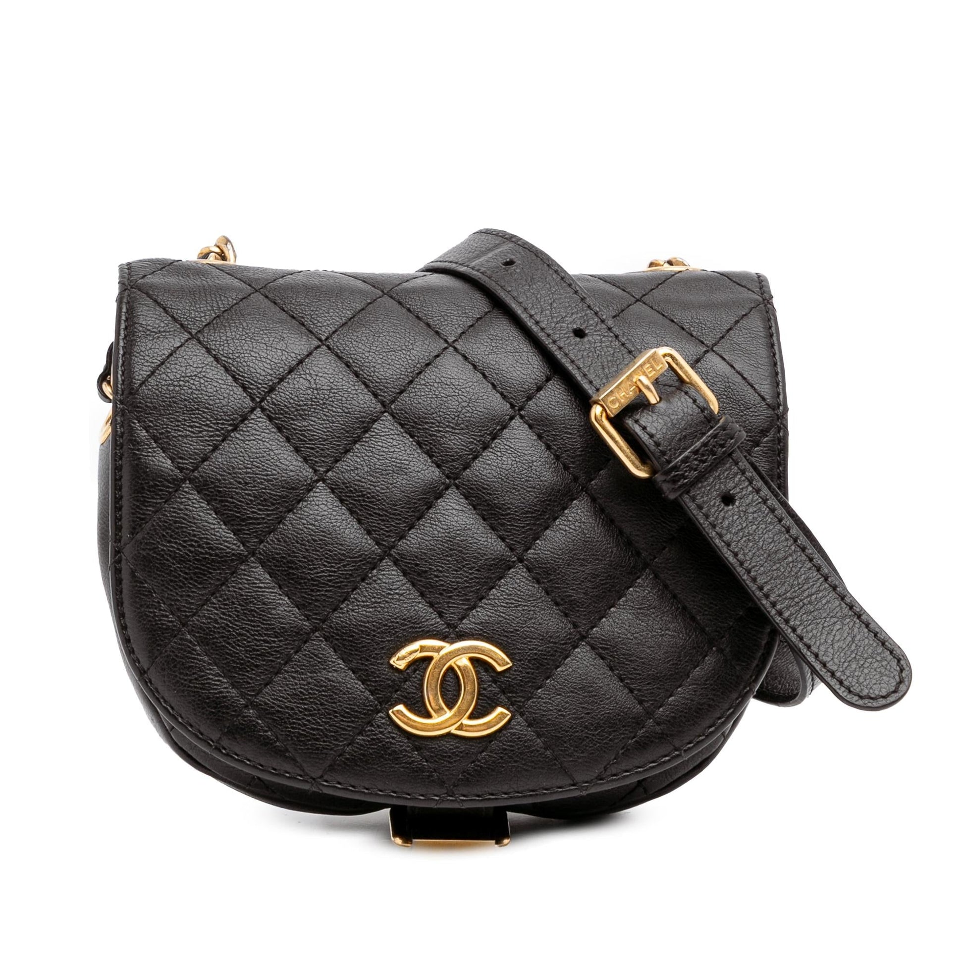 Chanel Quilted Grained Calfskin Casual Trip Messenger Bag
