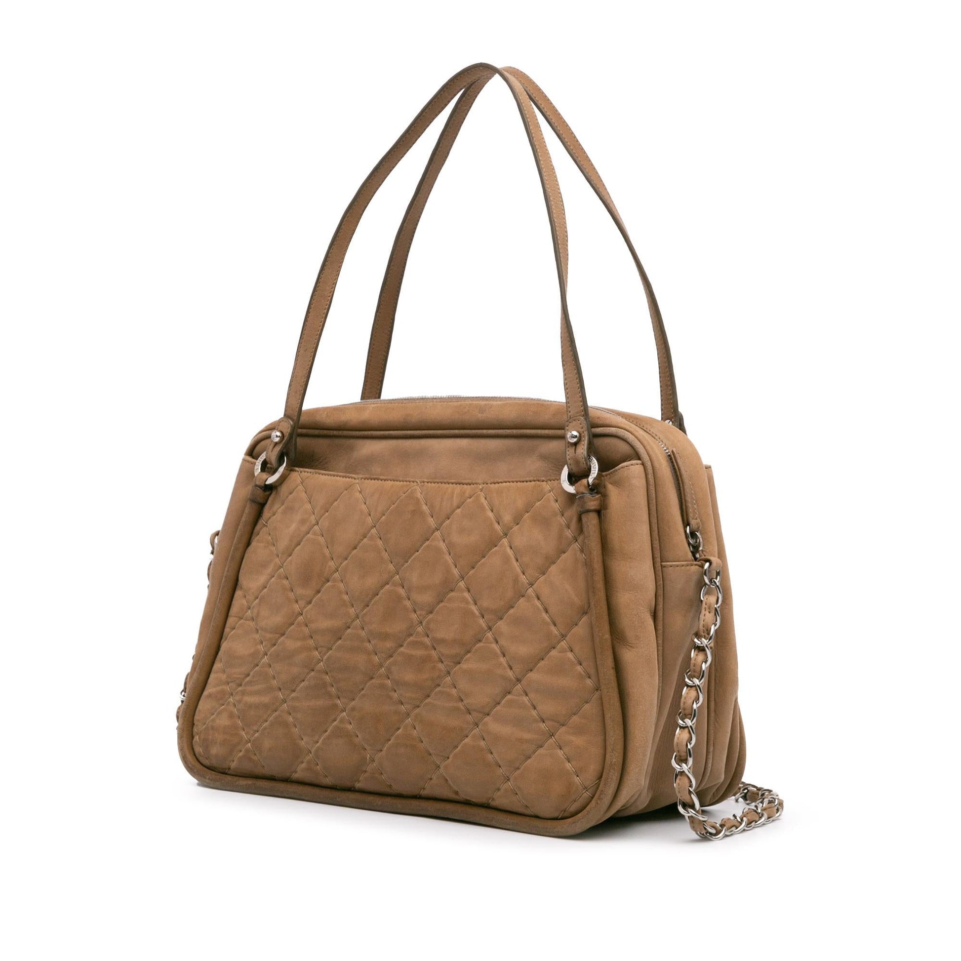 Chanel Quilted Iridescent Calfskin Relax CC Satchel Bag