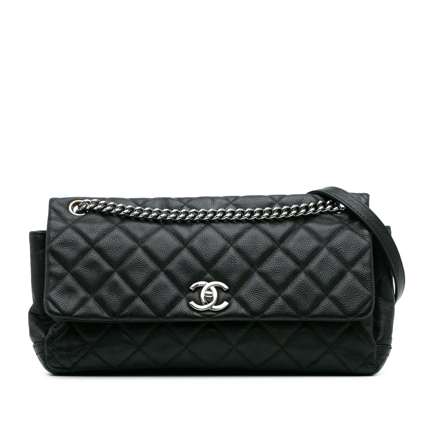 Chanel Quilted Iridescent Caviar Lady Pearly Flap Handbag Flap 1