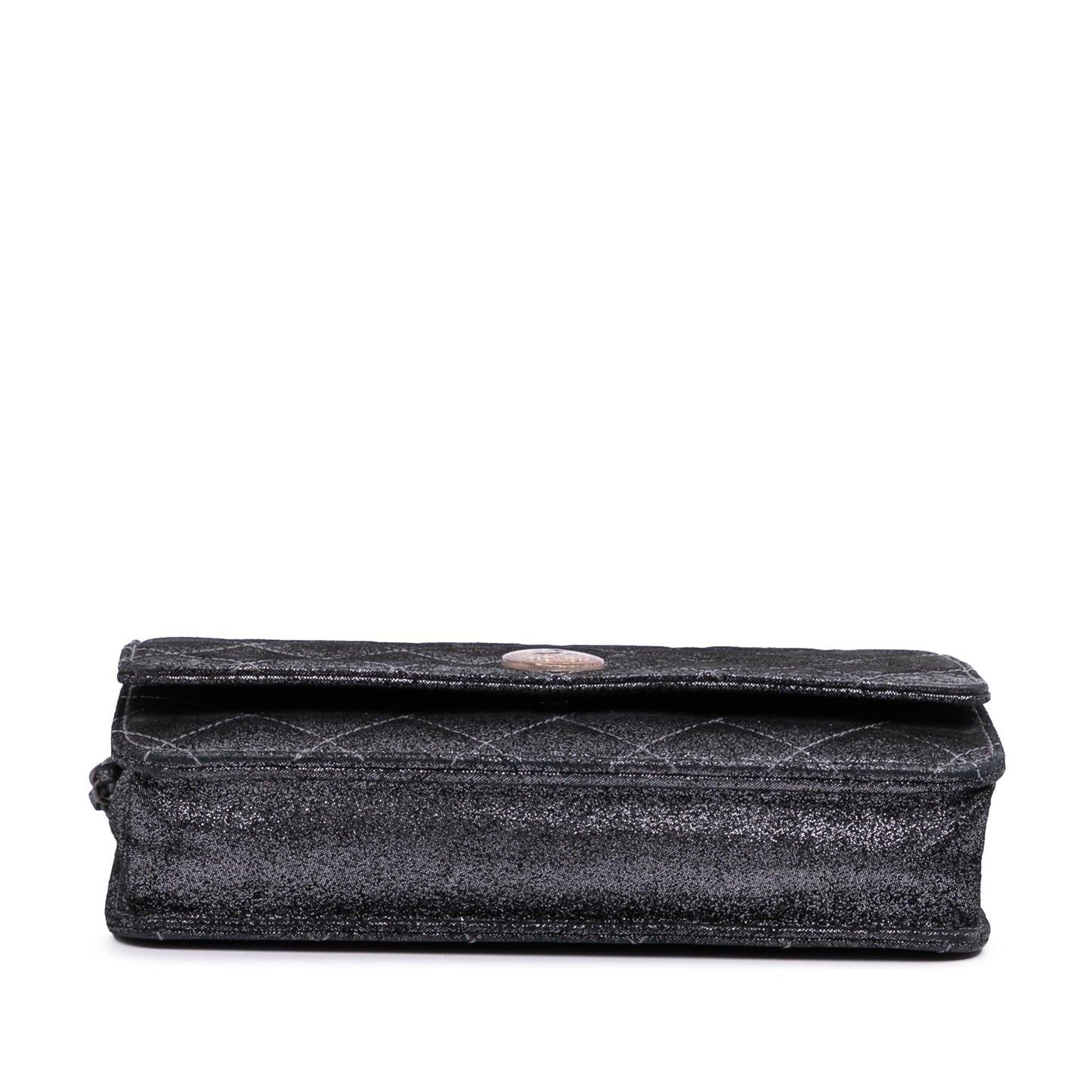 Chanel Quilted Iridescent Lambskin Tartan Button On Wallet Case