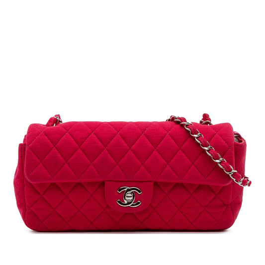Chanel Quilted Jersey East West Single Flap Handbag