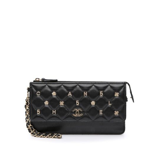 Chanel Quilted Lambskin All About On Clutch Bag