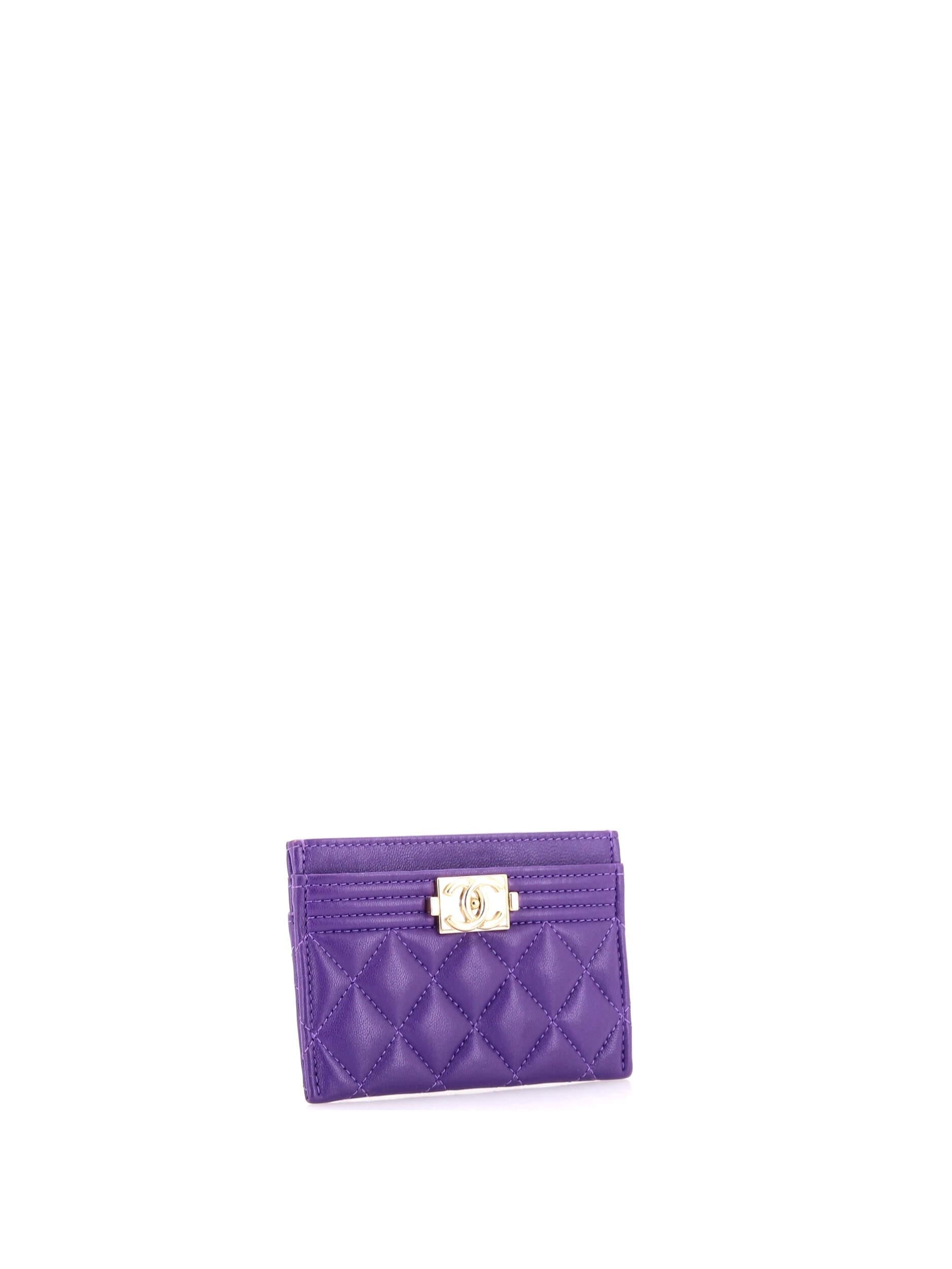 CHANEL QUILTED LAMBSKIN BOY CARD CASE