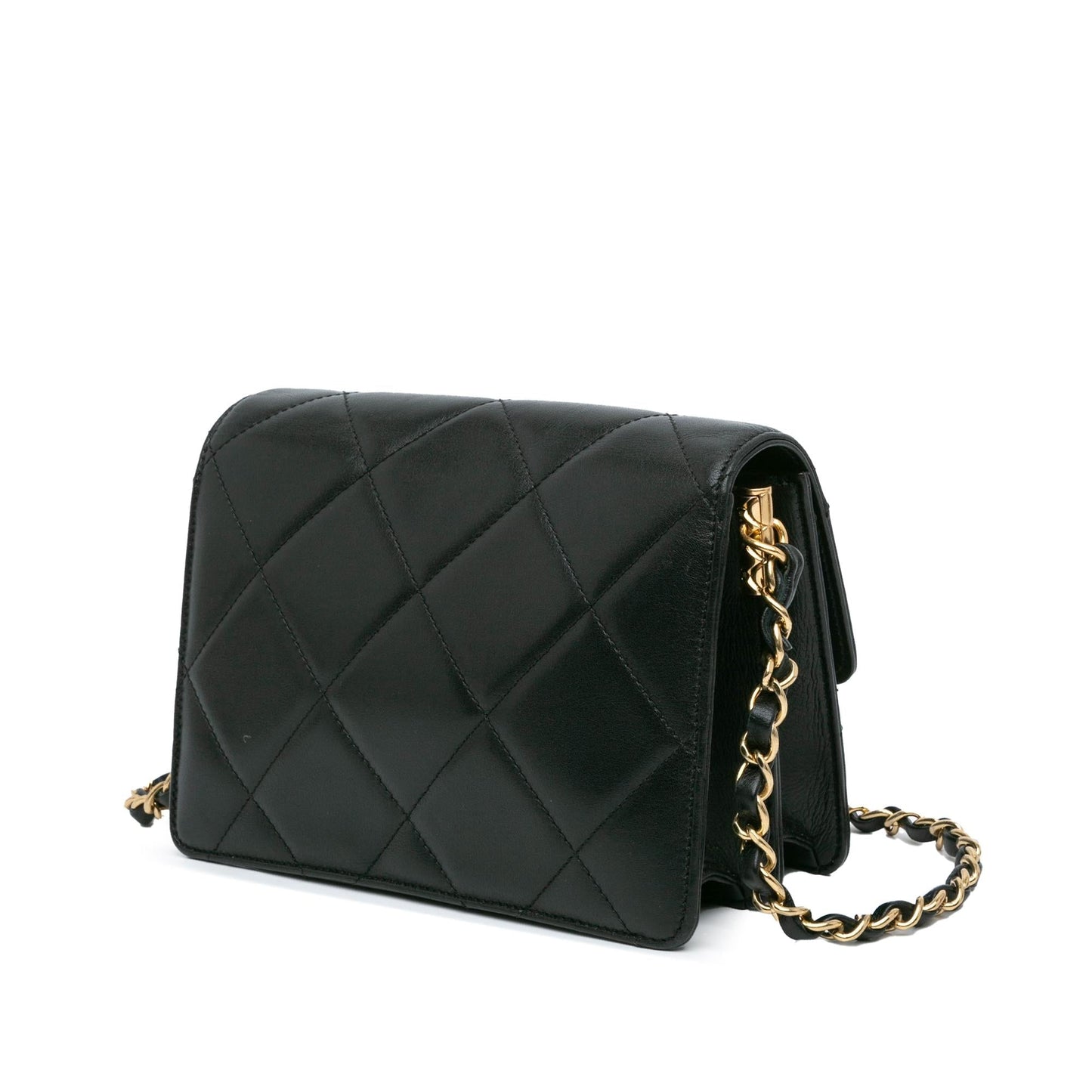 Chanel Quilted Lambskin Octagonal Buckle Crossbody Bag