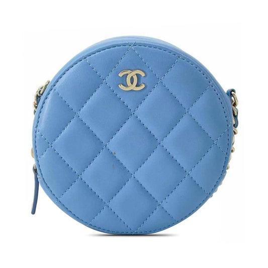 Chanel Quilted Lambskin Round SHG-a9yAVi Clutch Bag