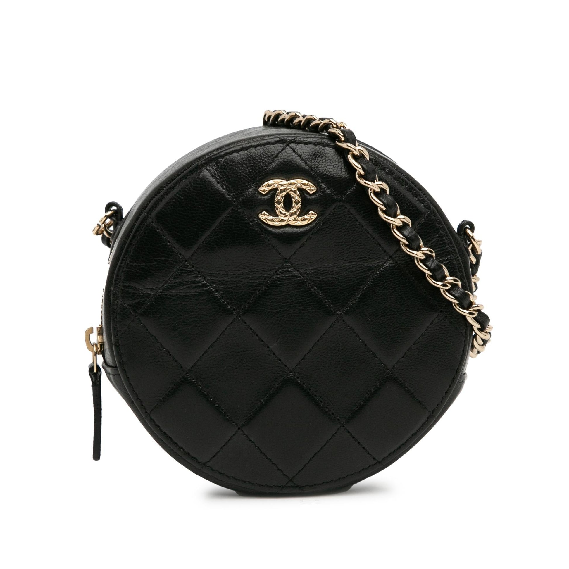 Chanel Quilted Lambskin Round SHG-sFX786 Crossbody Bag