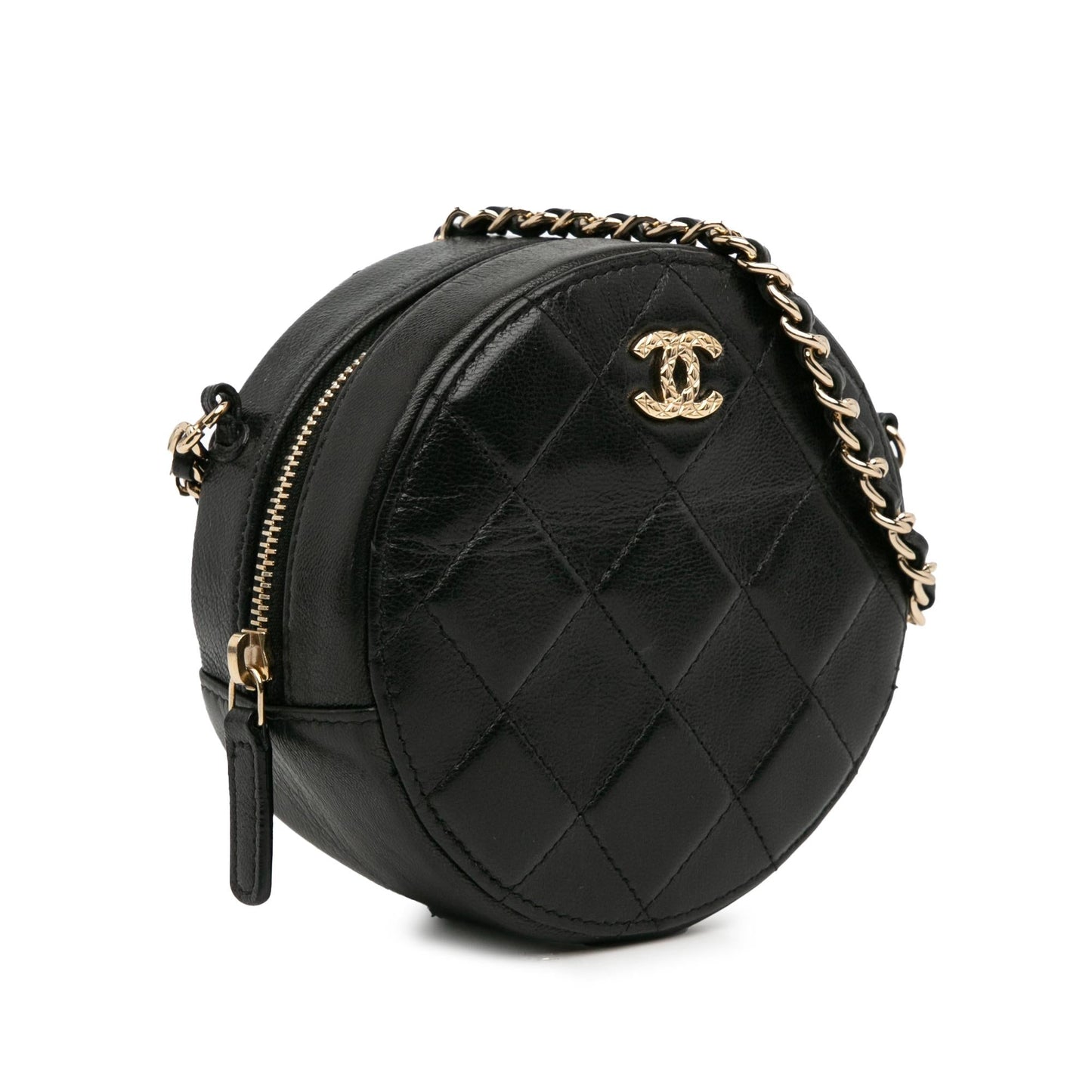 Chanel Quilted Lambskin Round SHG-sFX786 Crossbody Bag