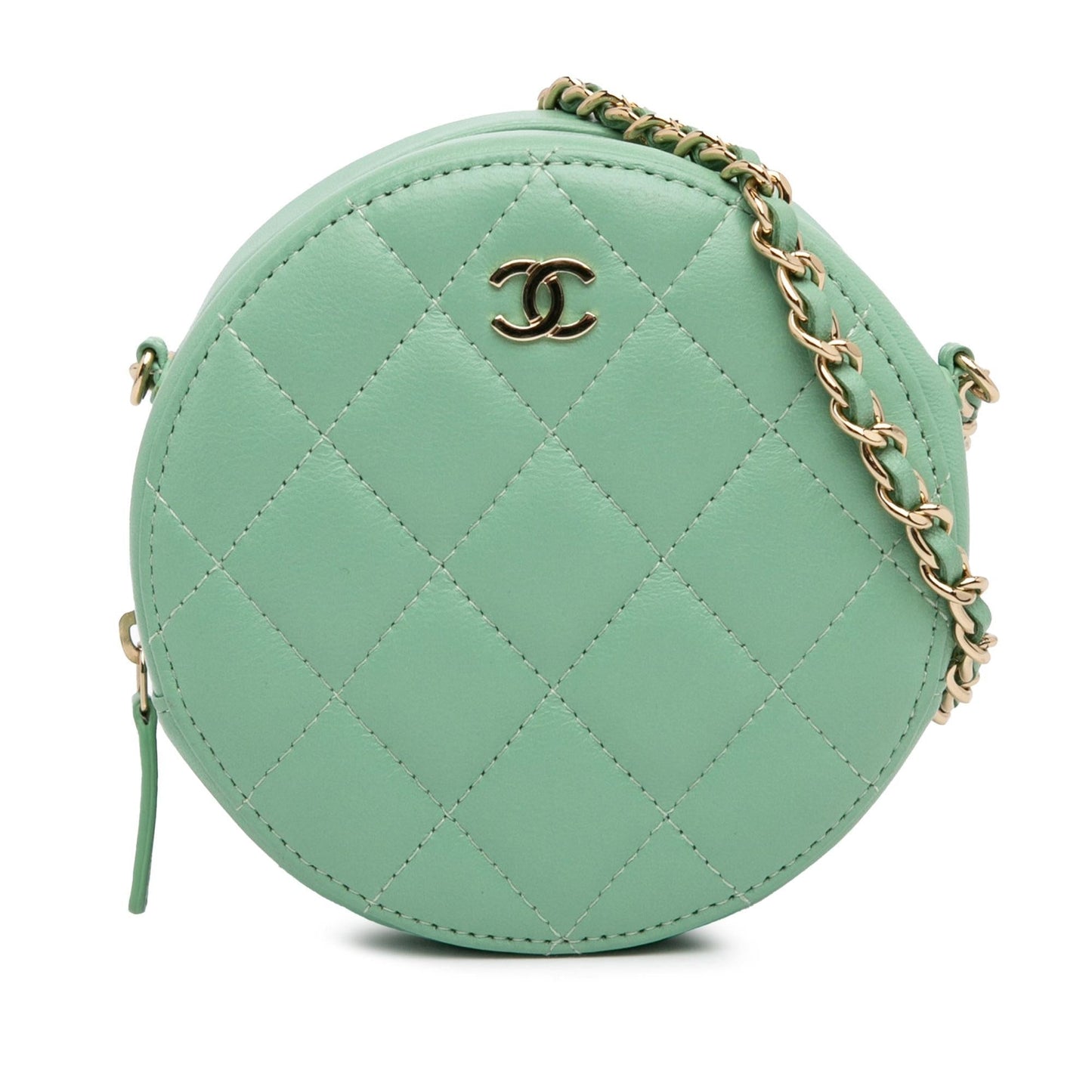 Chanel Quilted Lambskin Round SHG-WBU4Wu Crossbody Bag