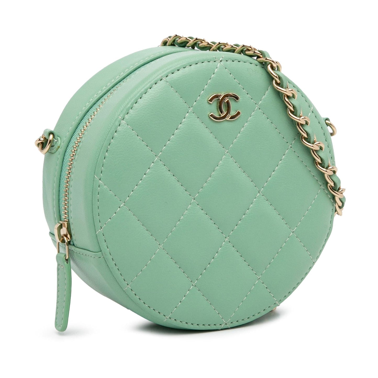 Chanel Quilted Lambskin Round SHG-WBU4Wu Crossbody Bag