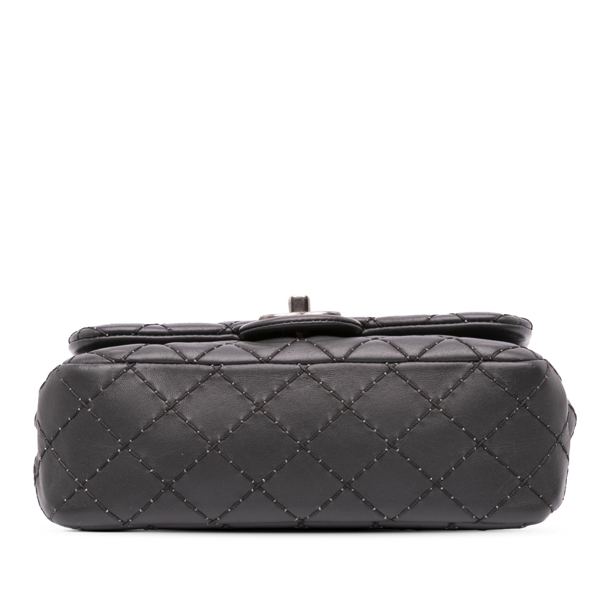 Chanel Quilted Lambskin Stitched Single Flap Handbag