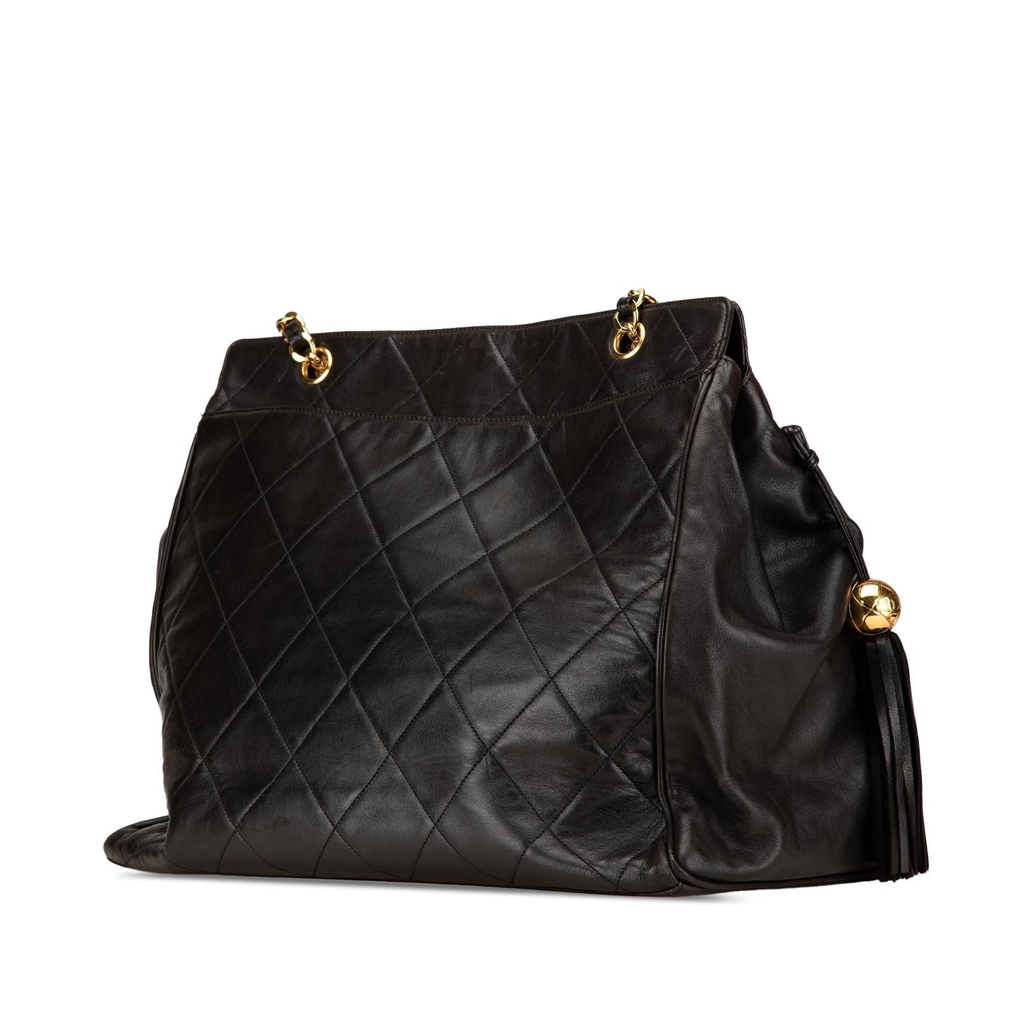 Chanel Quilted Lambskin Tassel Tote Bag