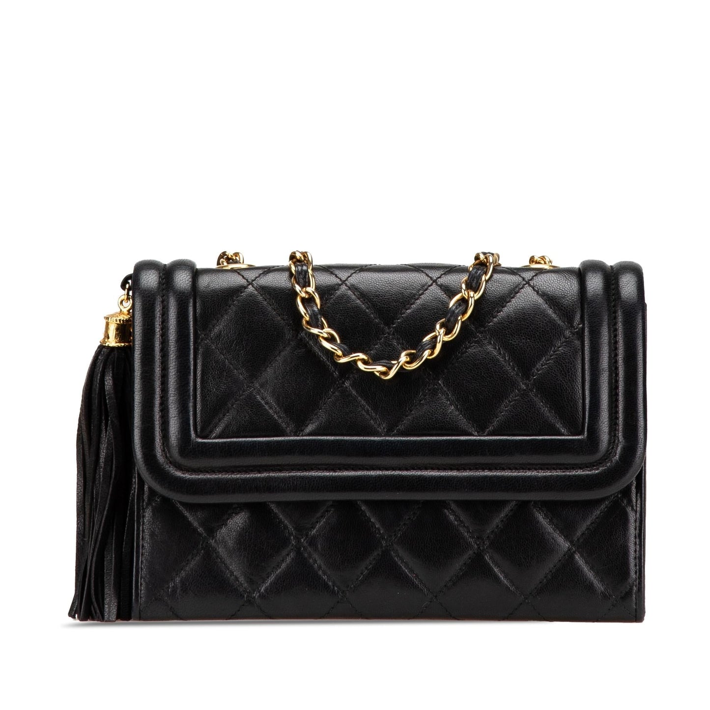 Chanel Quilted Lambskin Tassel Flap Handbag Flap 1