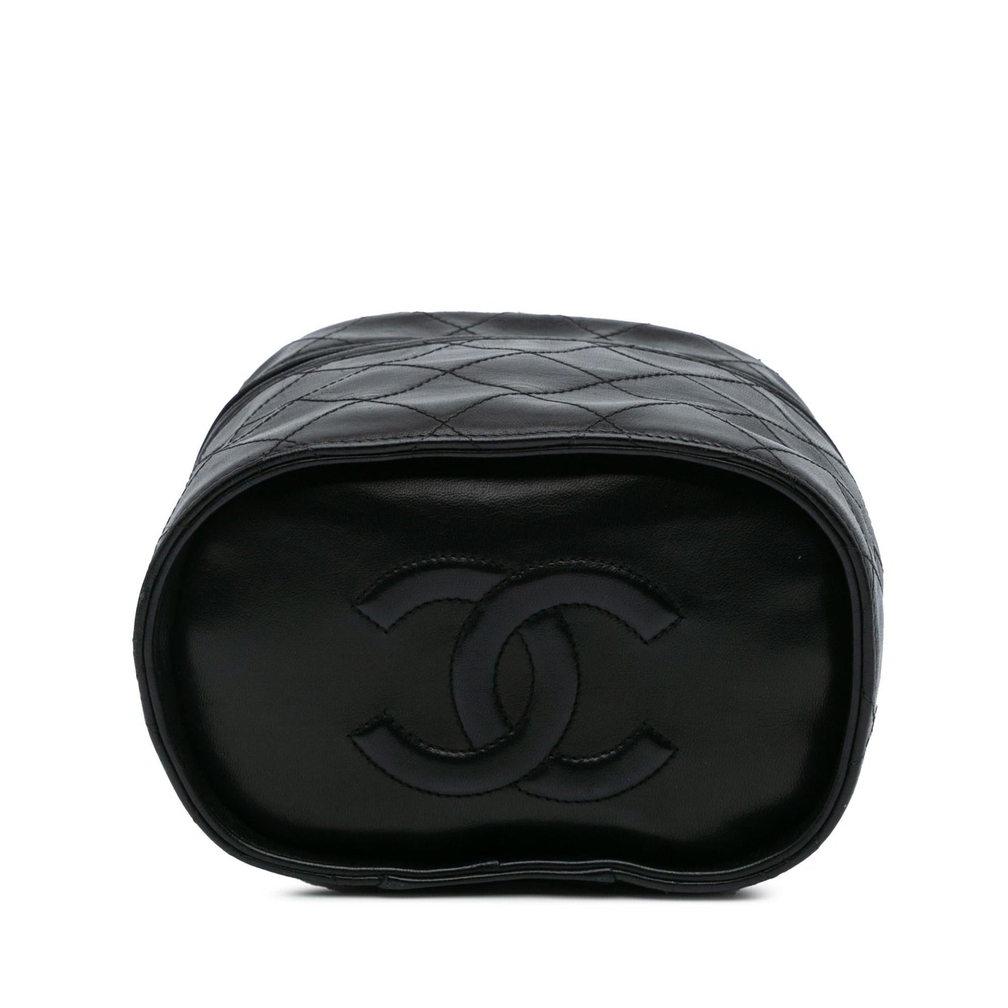 Chanel Quilted Lambskin Tassel Vanity Handbag With Chain