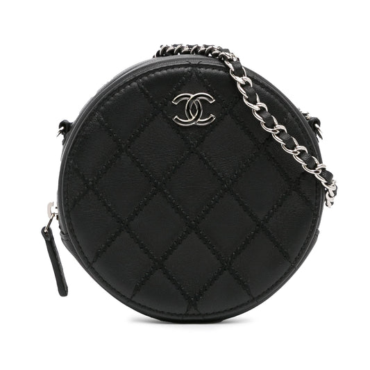 Chanel Quilted Lambskin Ultimate Stitch Round SHG-W0N9sw Clutch Bag