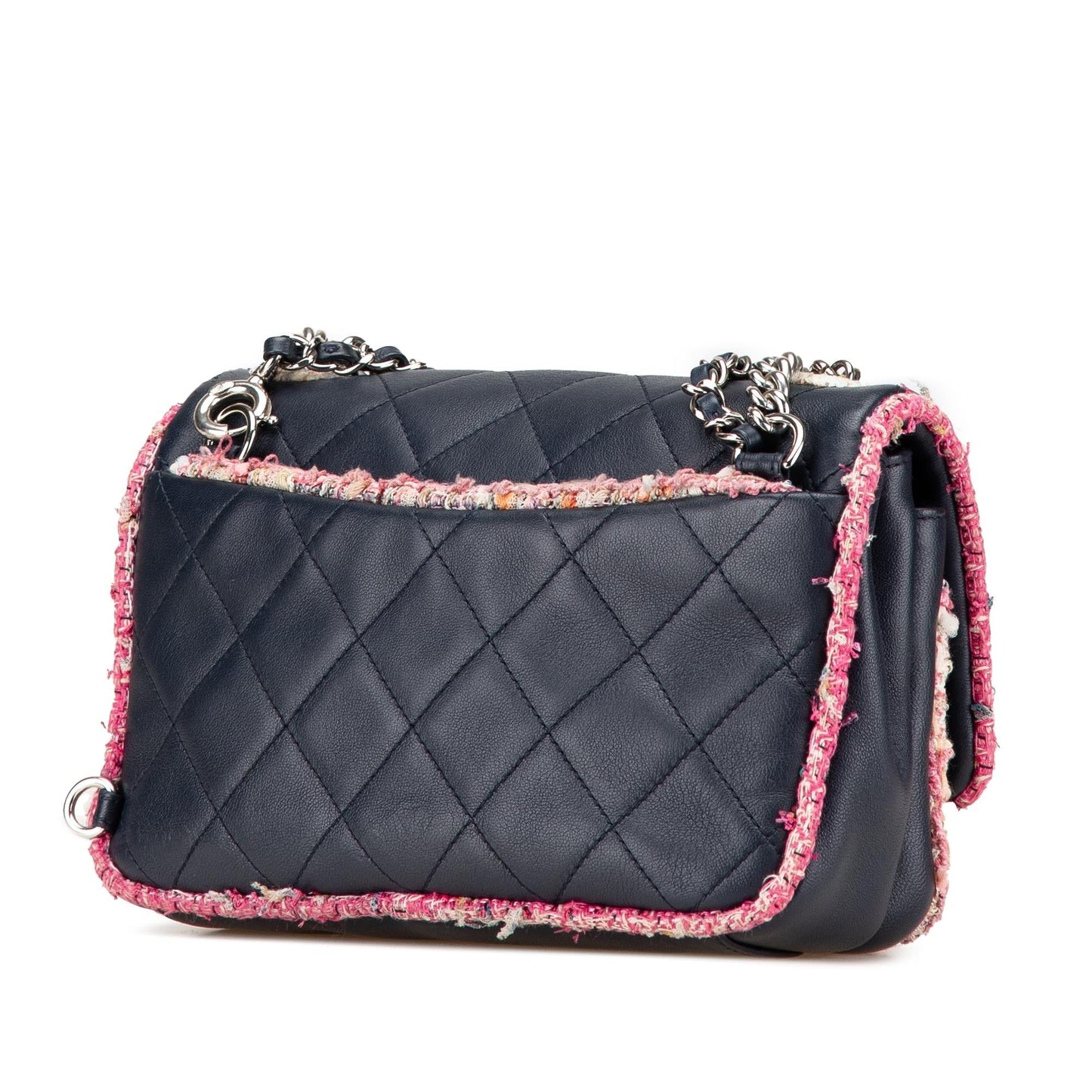 Chanel Quilted Lambskin Tweed Elegant Trim Flap Handbag Flap 2