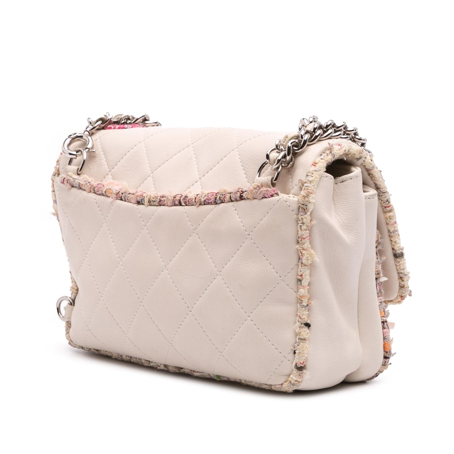 Chanel Quilted Lambskin Tweed Elegant Trim Flap Handbag Flap 3
