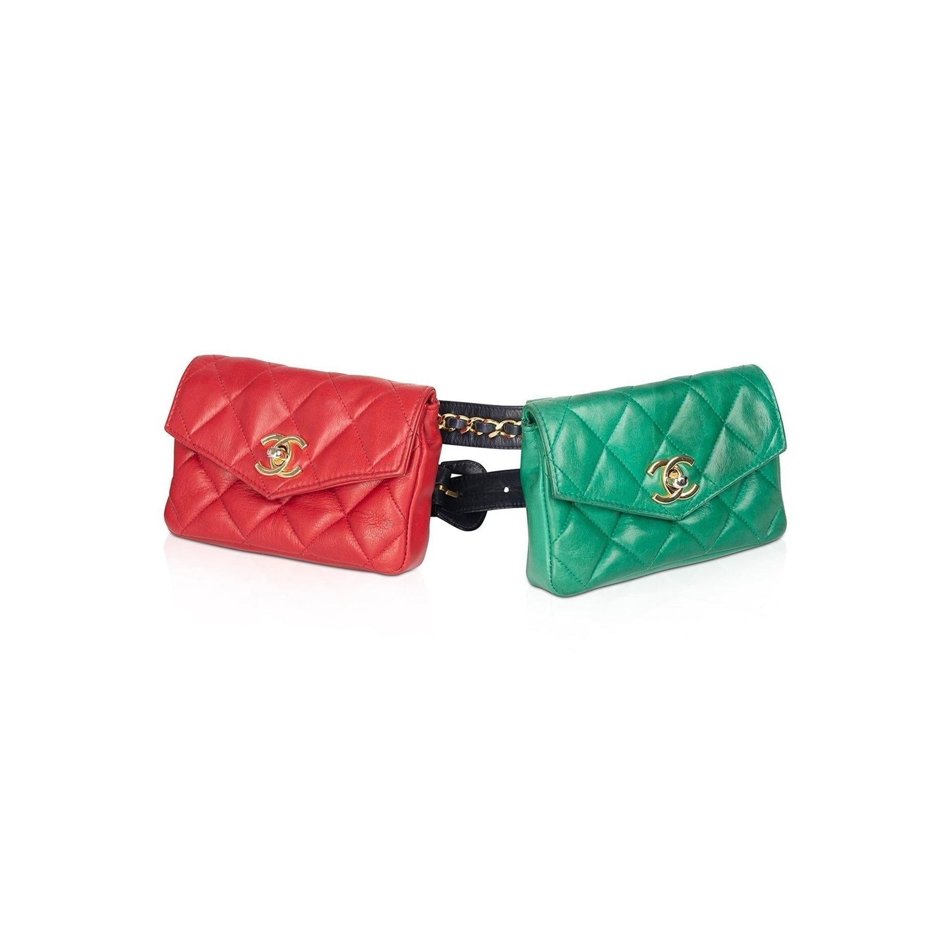 Chanel Quilted Double CC Flap Belt Leather