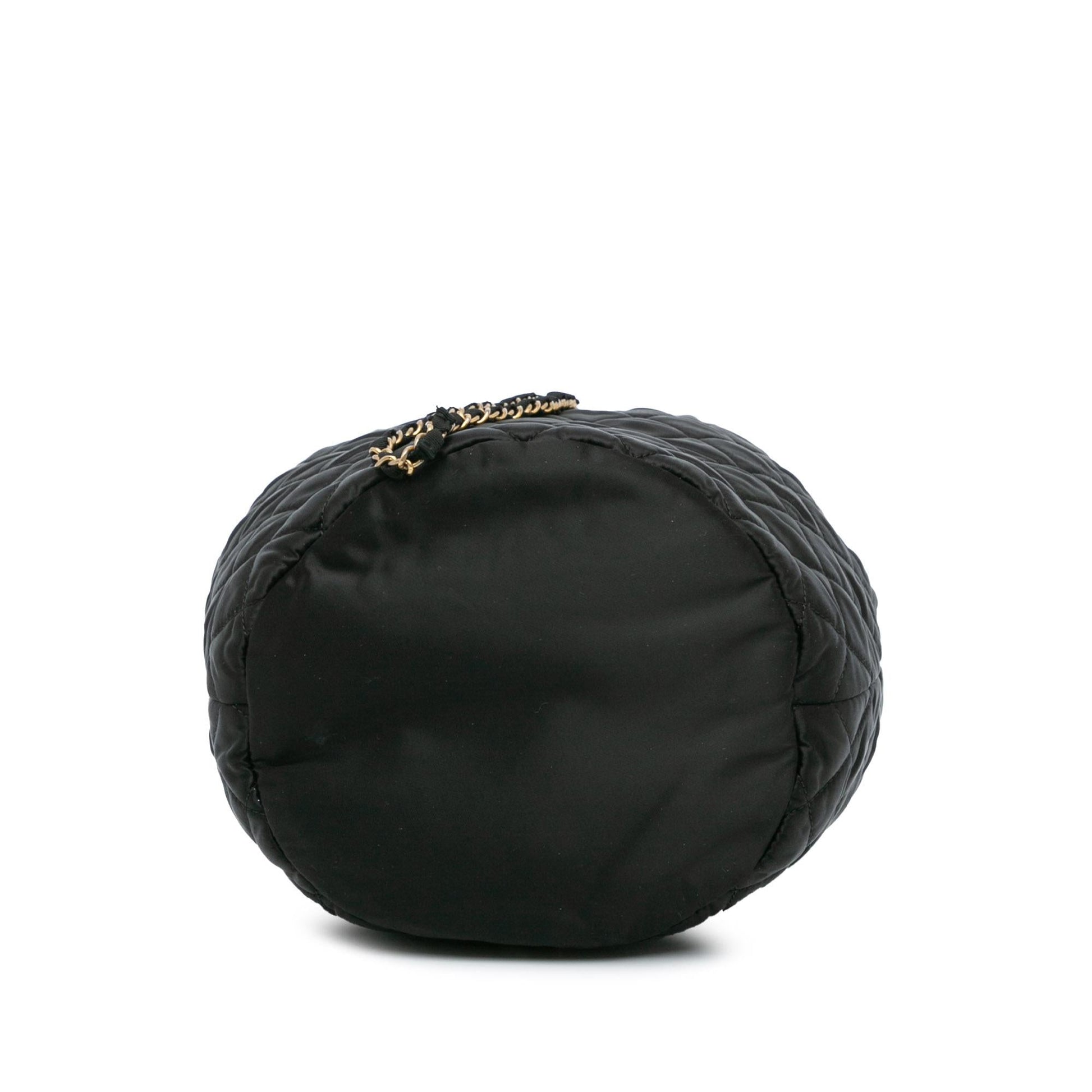 Chanel Quilted Nylon Crystal CC Drawstring Sling Jewelry
