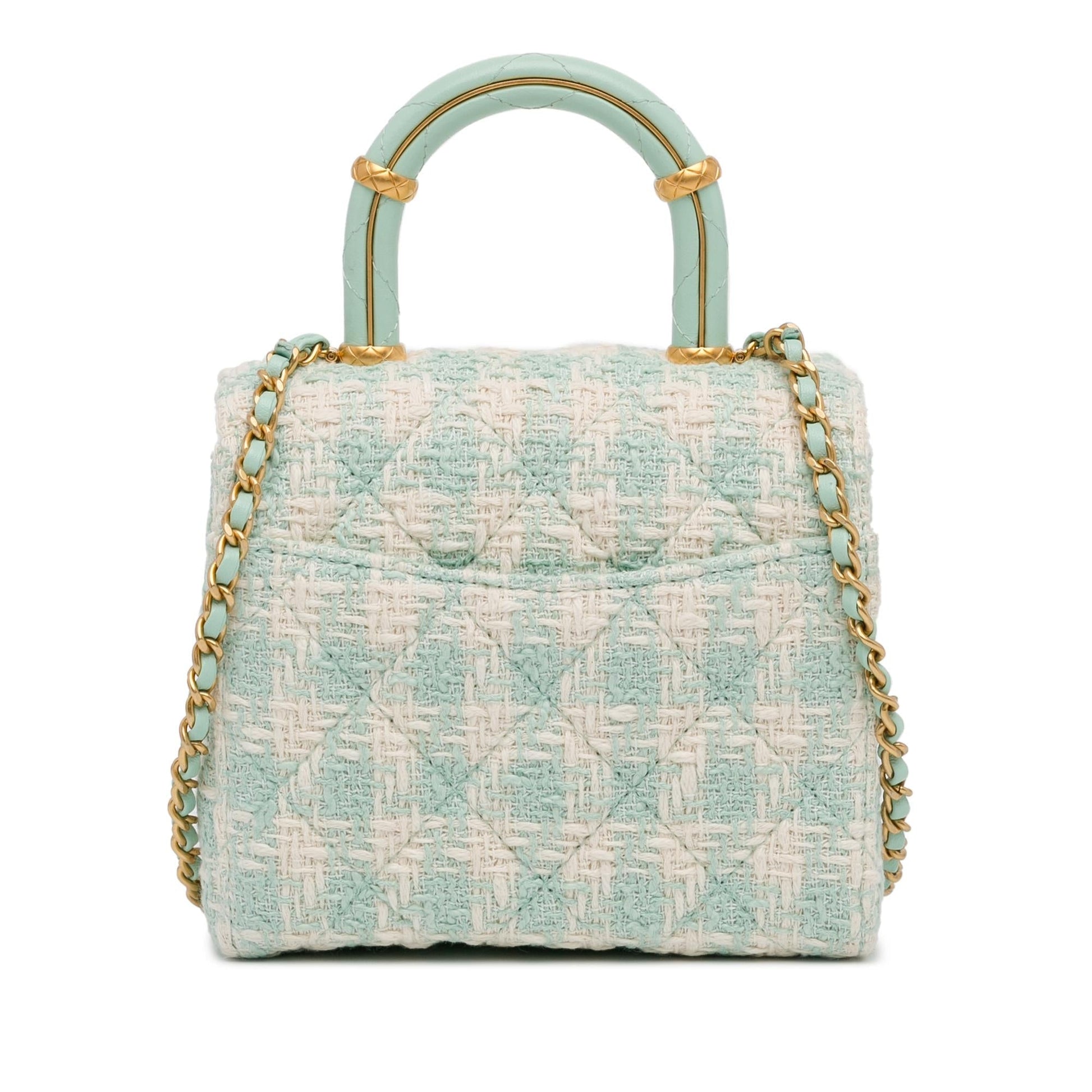 Chanel Quilted Tweed Crush Top Handle SHG-gVQFkc Handbag