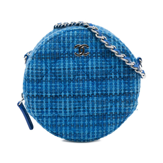Chanel Quilted Tweed Round SHG-mrWmol Clutch Bag