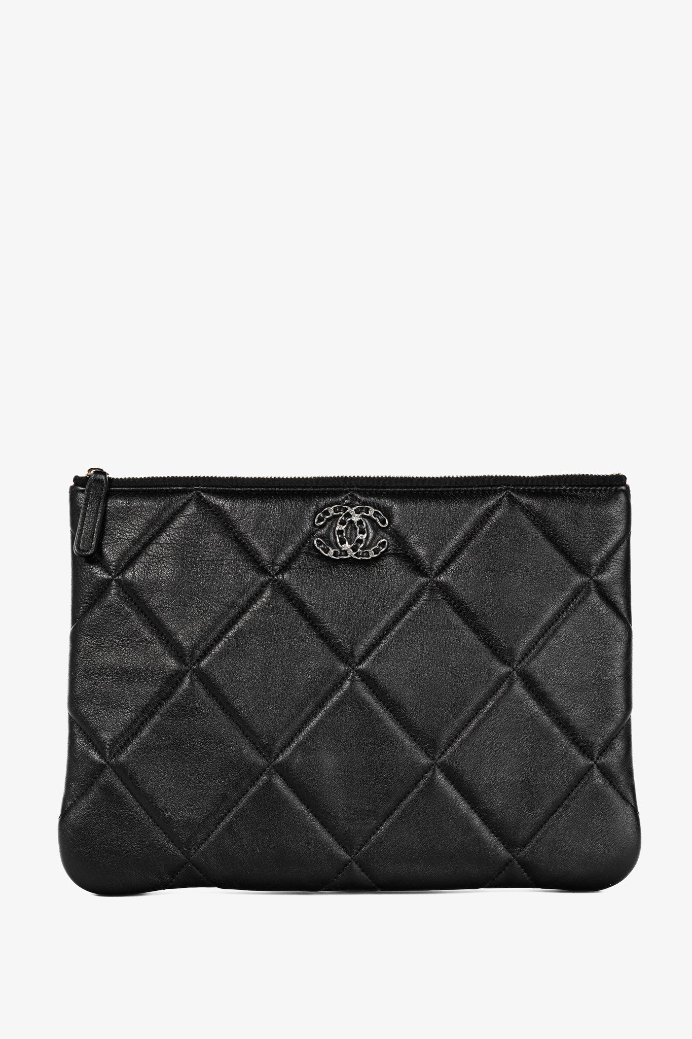 Chanel Black 19 Model Lambskin Quilted Medium O-Case Bag