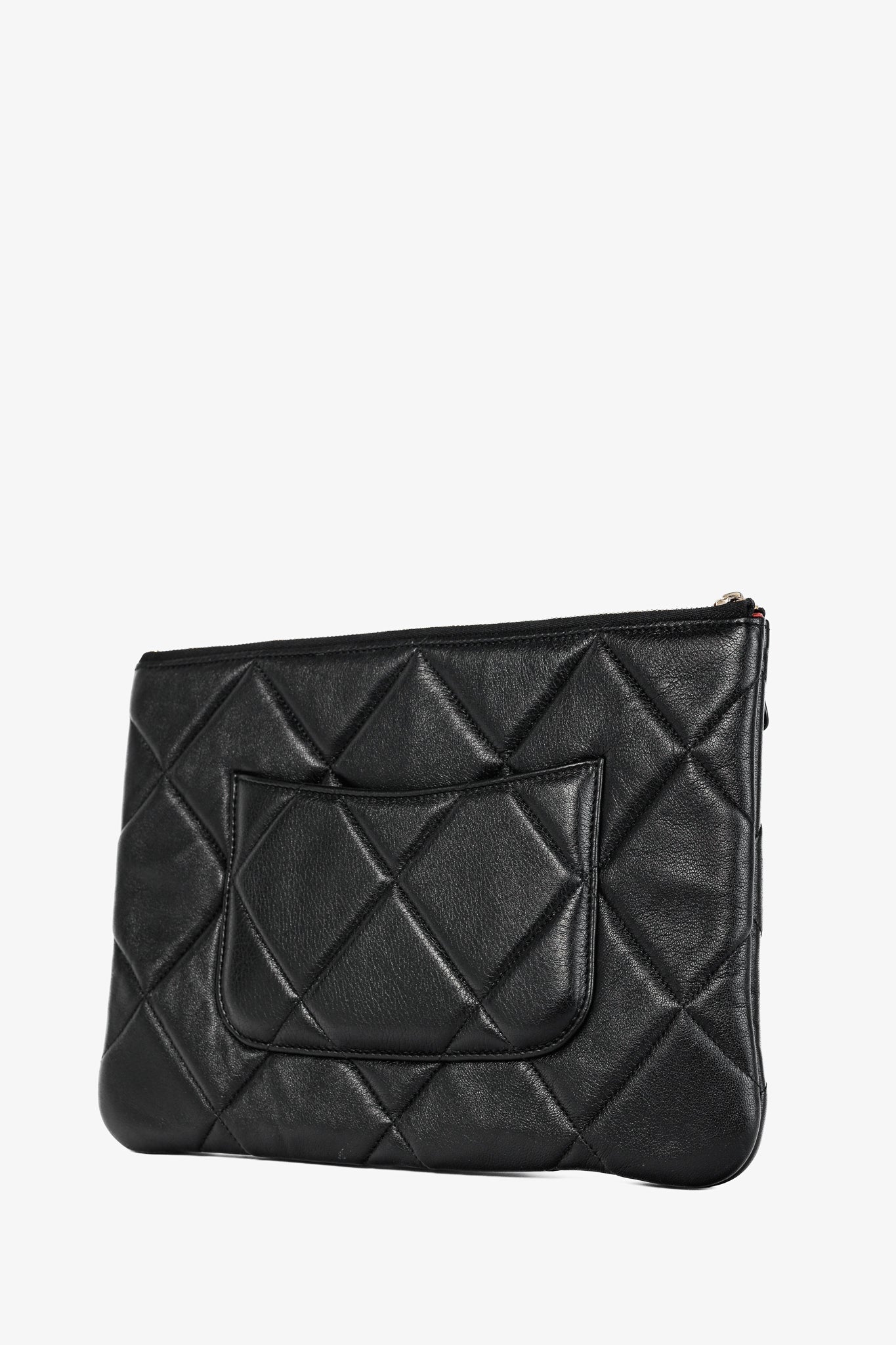 Chanel Black 19 Model Lambskin Quilted Medium O-Case Bag