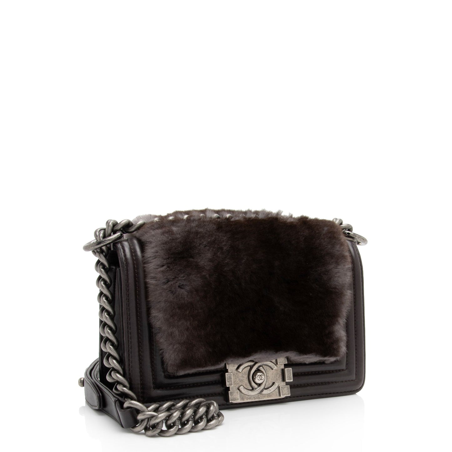 Chanel Rabbit Fur Boy Small Handbag