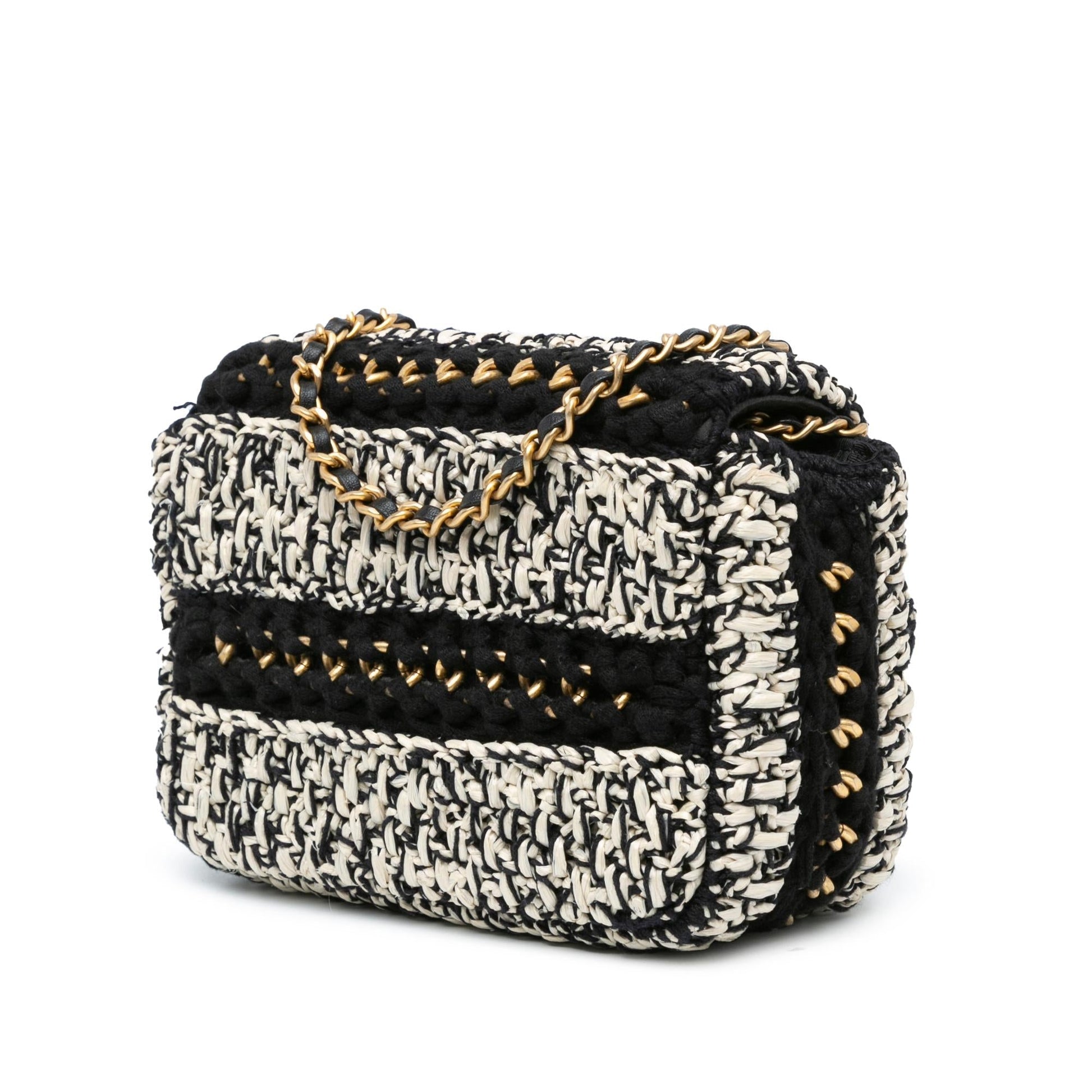 Chanel Raffia Braided Love Flap Handbag Flap 1