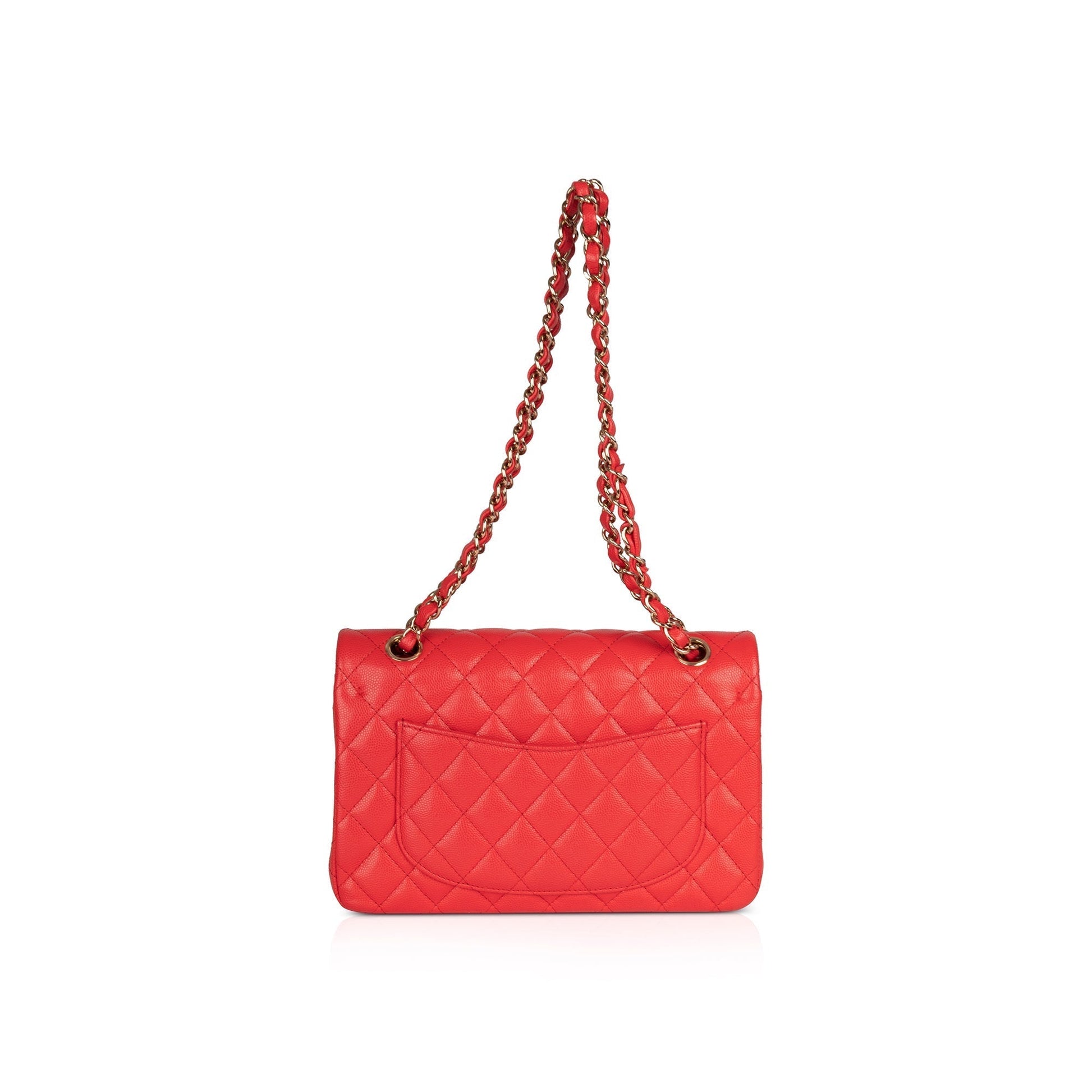 Chanel Caviar Classic Double Flap Red Travel Bag