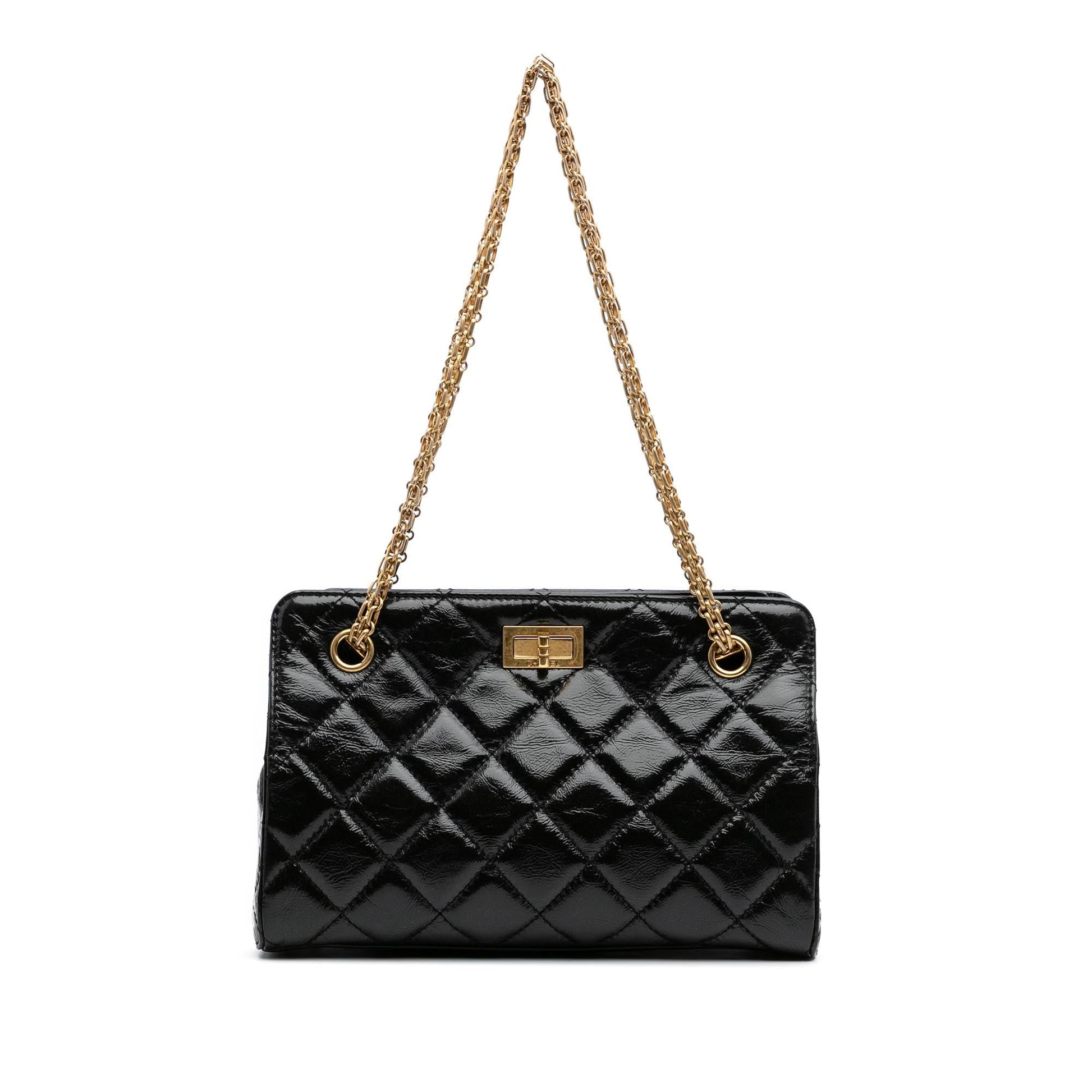 Chanel Reissue 2.55 Glazed Crackled Calfskin Shopping Handbag Bag 1