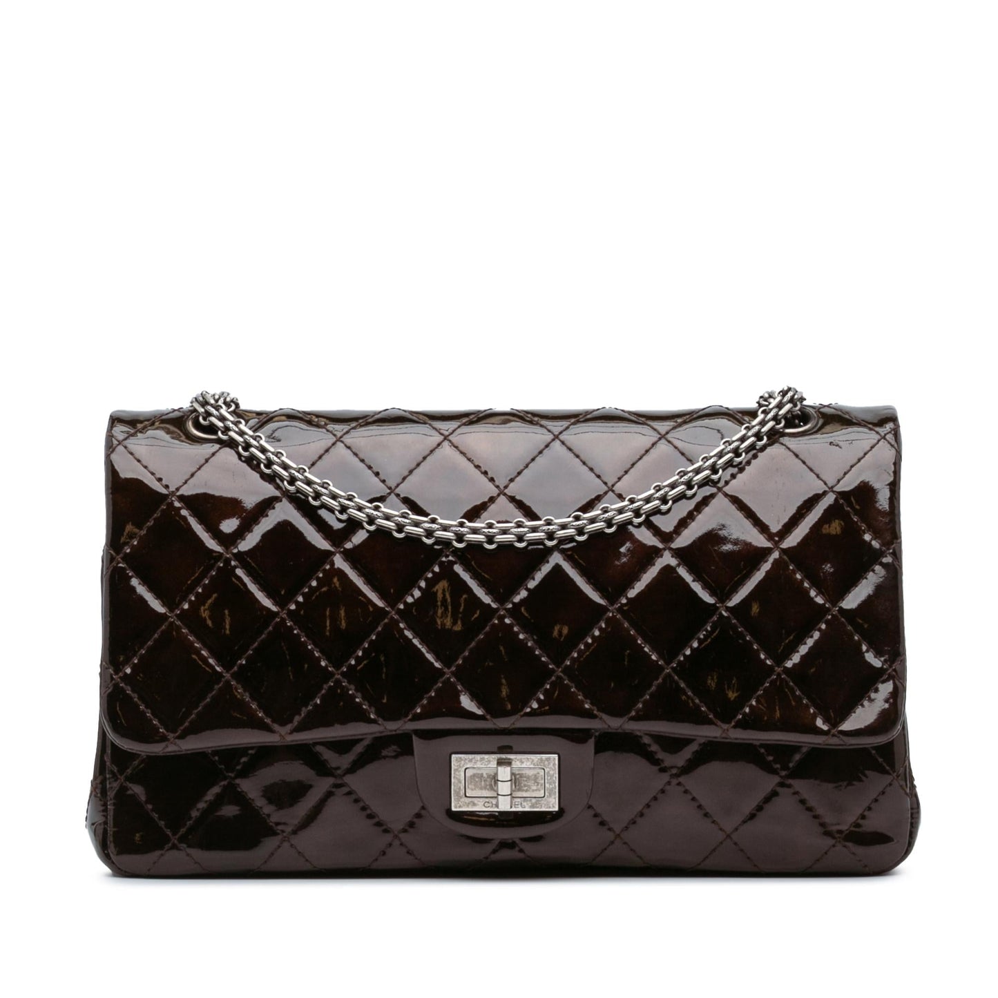 Chanel Reissue 2.55 Quilted Patent Double Flap Handbag Flap 228