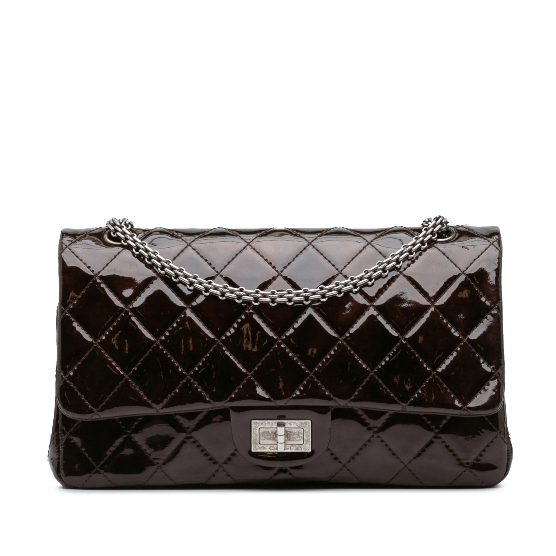 Chanel Reissue 2.55 Quilted Patent Double Flap Handbag Flap 228
