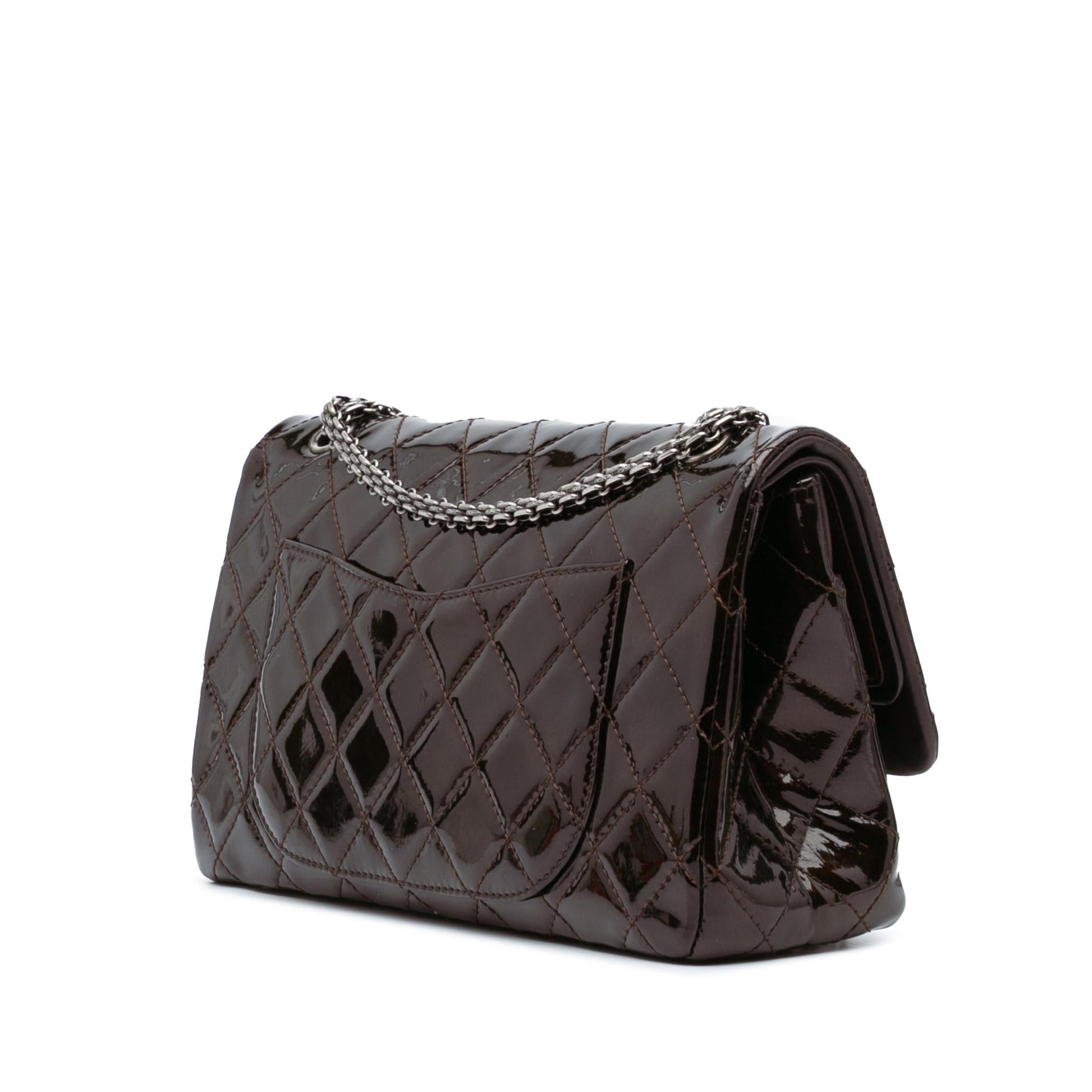 Chanel Reissue 2.55 Quilted Patent Double Flap Handbag Flap 228