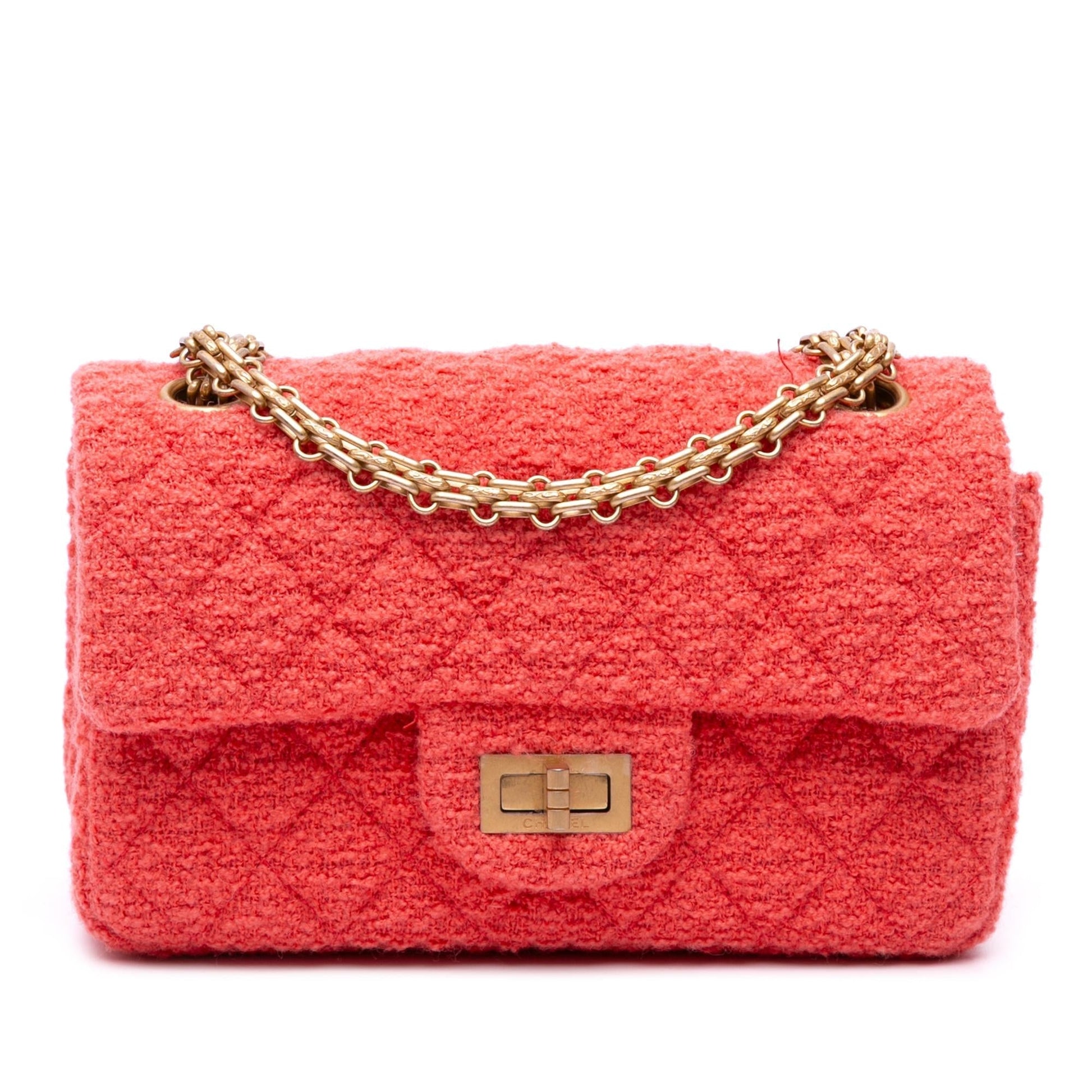 Chanel Reissue 2.55 Quilted Tweed Single Flap Handbag