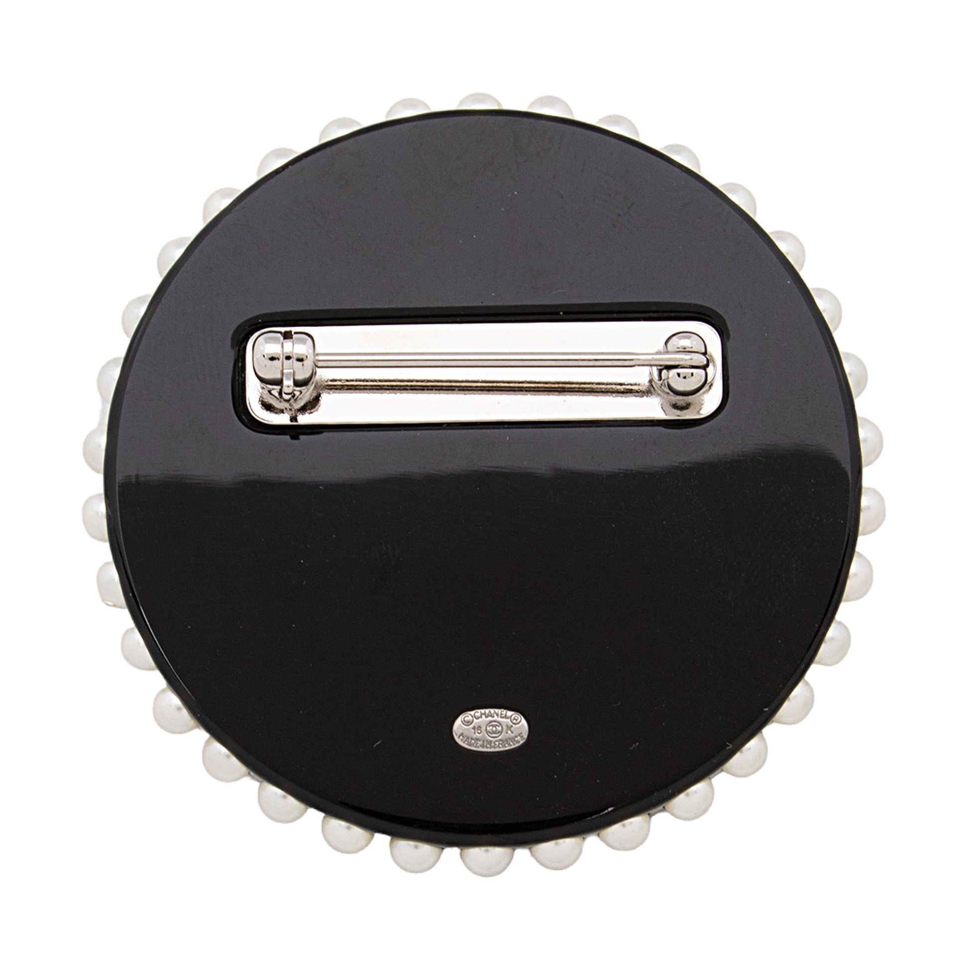 Chanel Resin Crystal Pearl Emoji CC Brooch Handbag