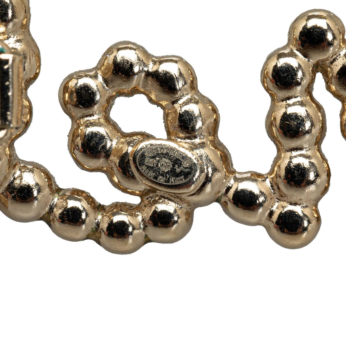Chanel Rhinestone & Pearl Swirling Logo Barette Handbag