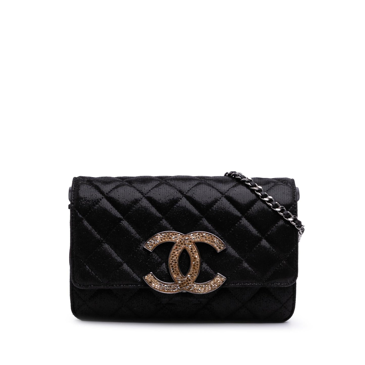 Chanel Sequined Goatskin CC Crystal On Wallet Case