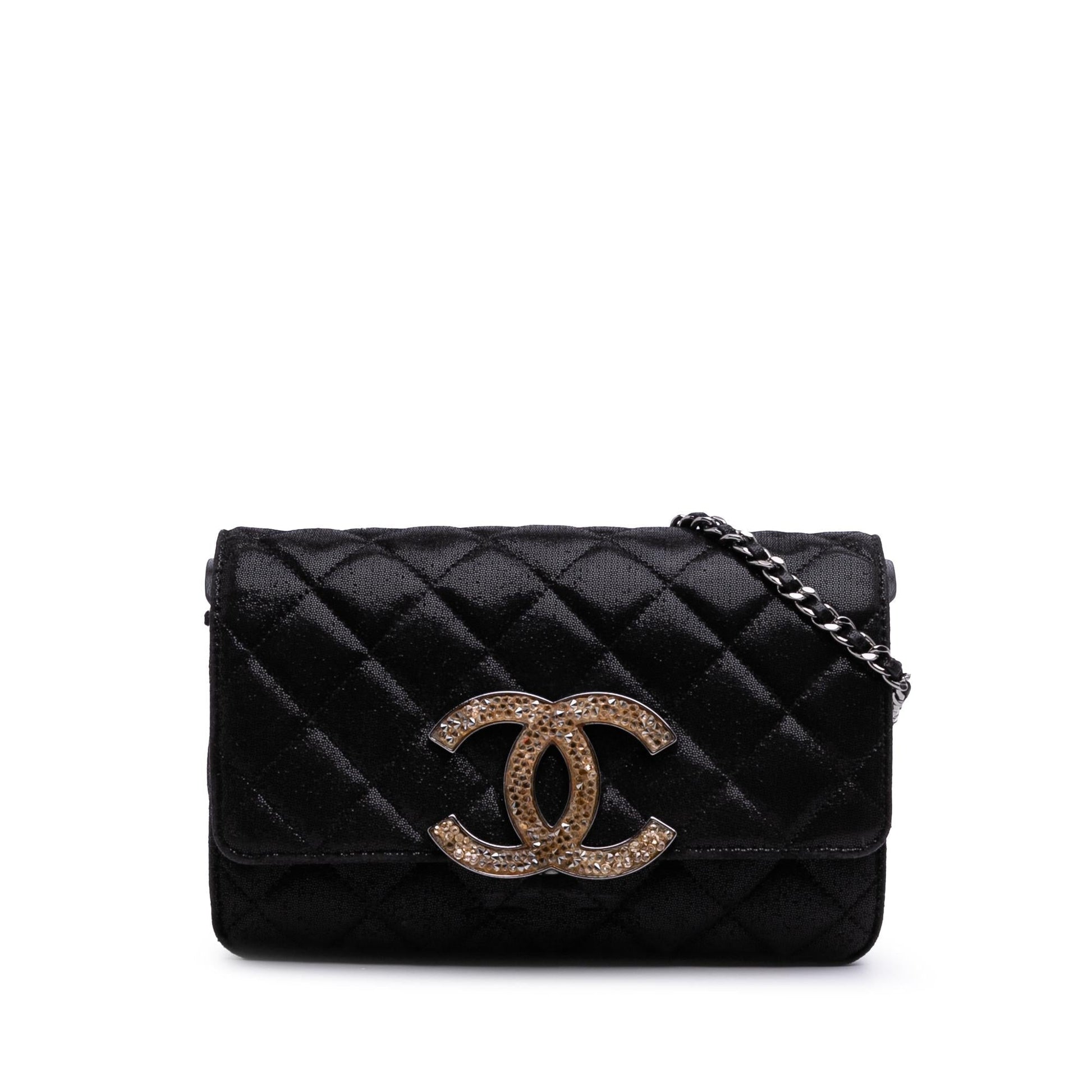 Chanel Sequined Goatskin CC Crystal On Wallet Case