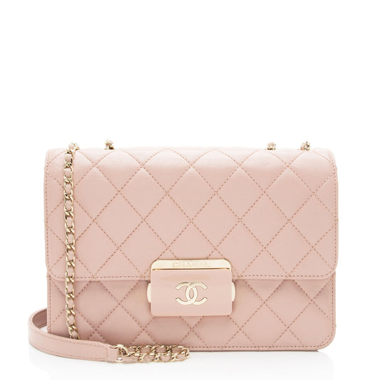 Chanel Sheepskin Beauty Flap Lock Small Shoulder Bag