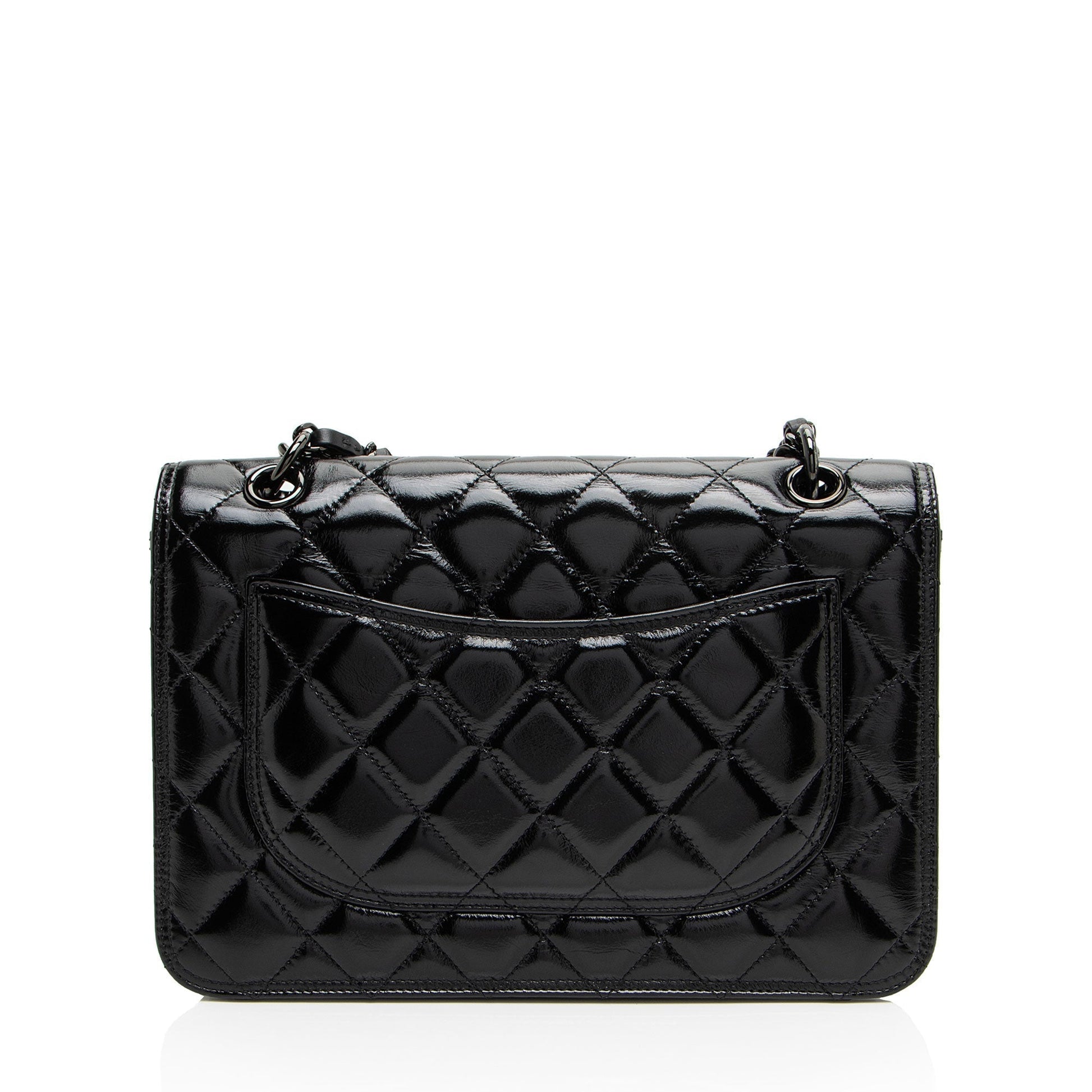 Chanel Shiny Crumpled Calfskin So Double You Black Shoulder Bag