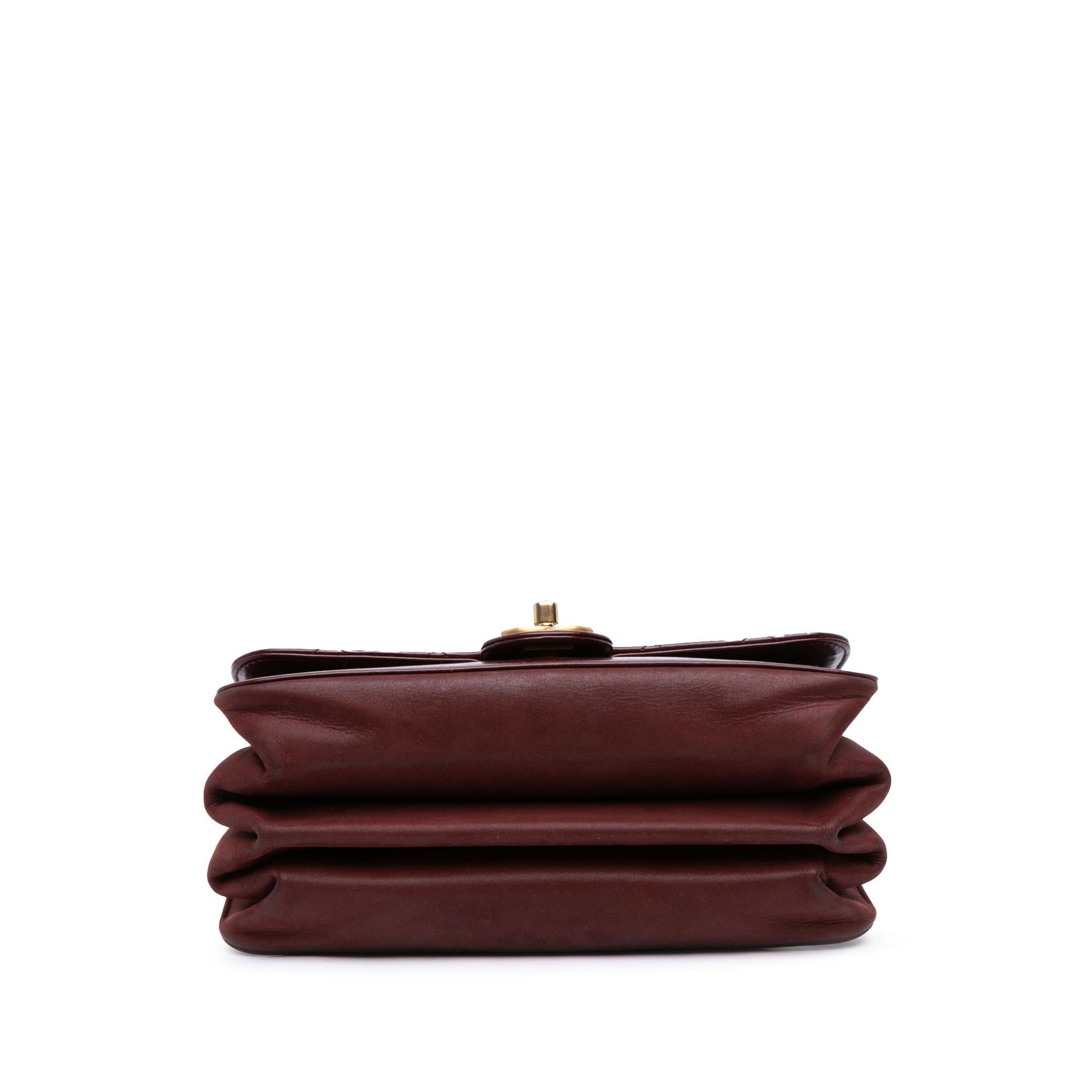 Chanel Aged Calfskin Straight Lined Flap Small Handbag