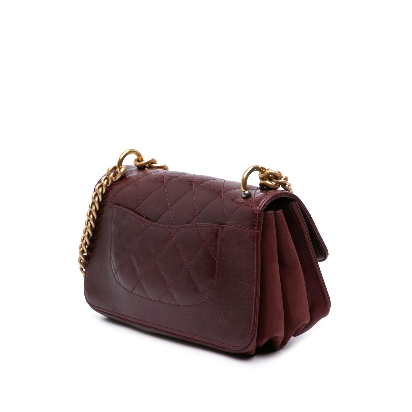 Chanel Aged Calfskin Straight Lined Flap Small Handbag Flap 1