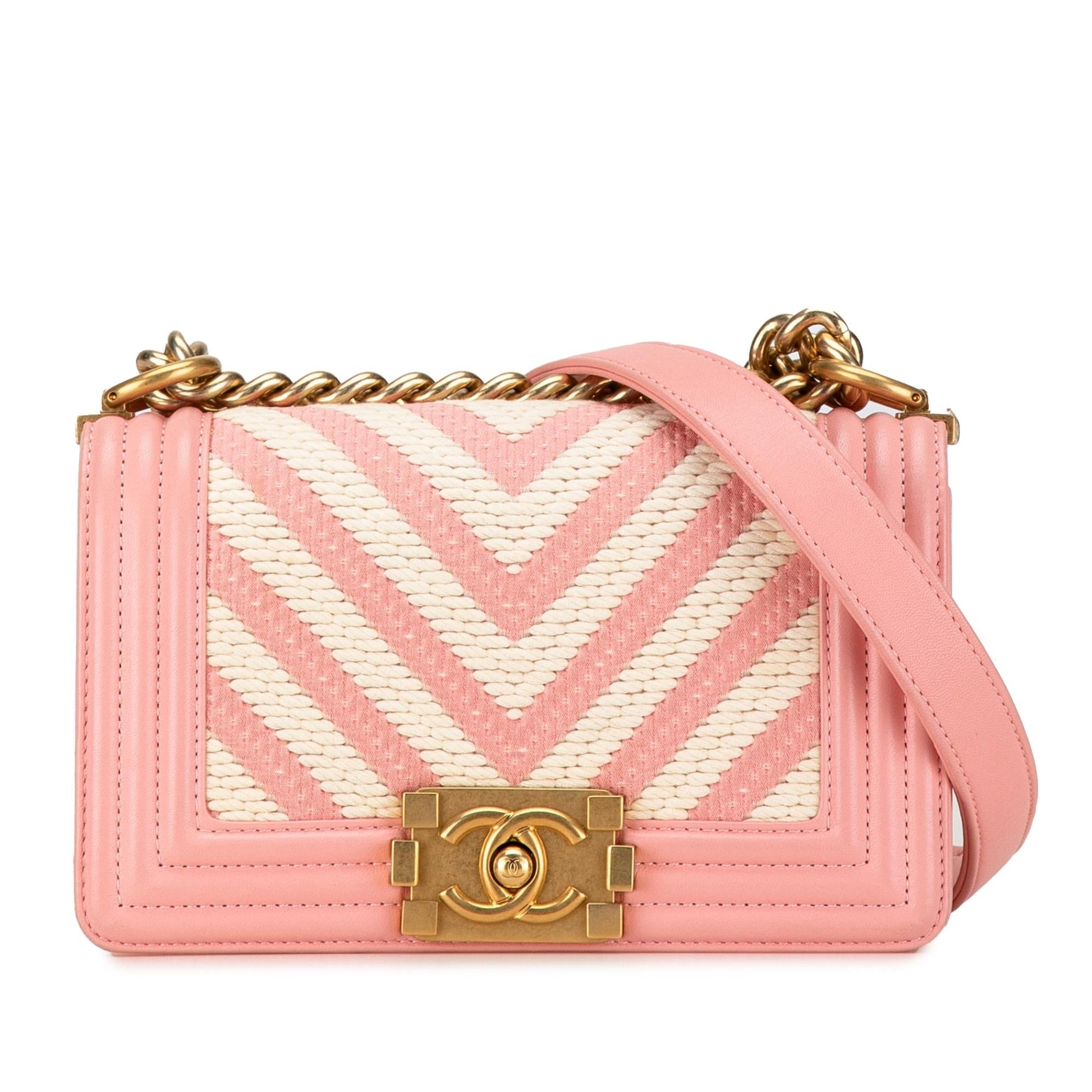 Chanel Braided Chevron Boy Flap SHG-f3tD92 Small Handbag