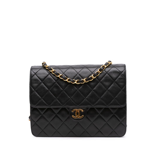 Chanel CC Quilted Lambskin Half Single Flap Small Handbag