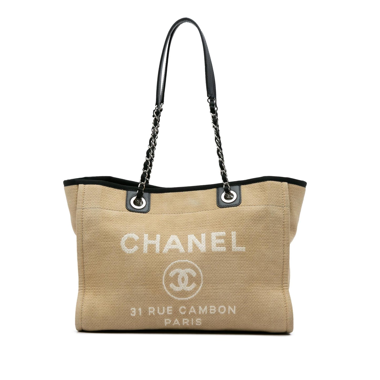 Chanel Deauville SHG-2dZaWO Small Canvas Tote Bag