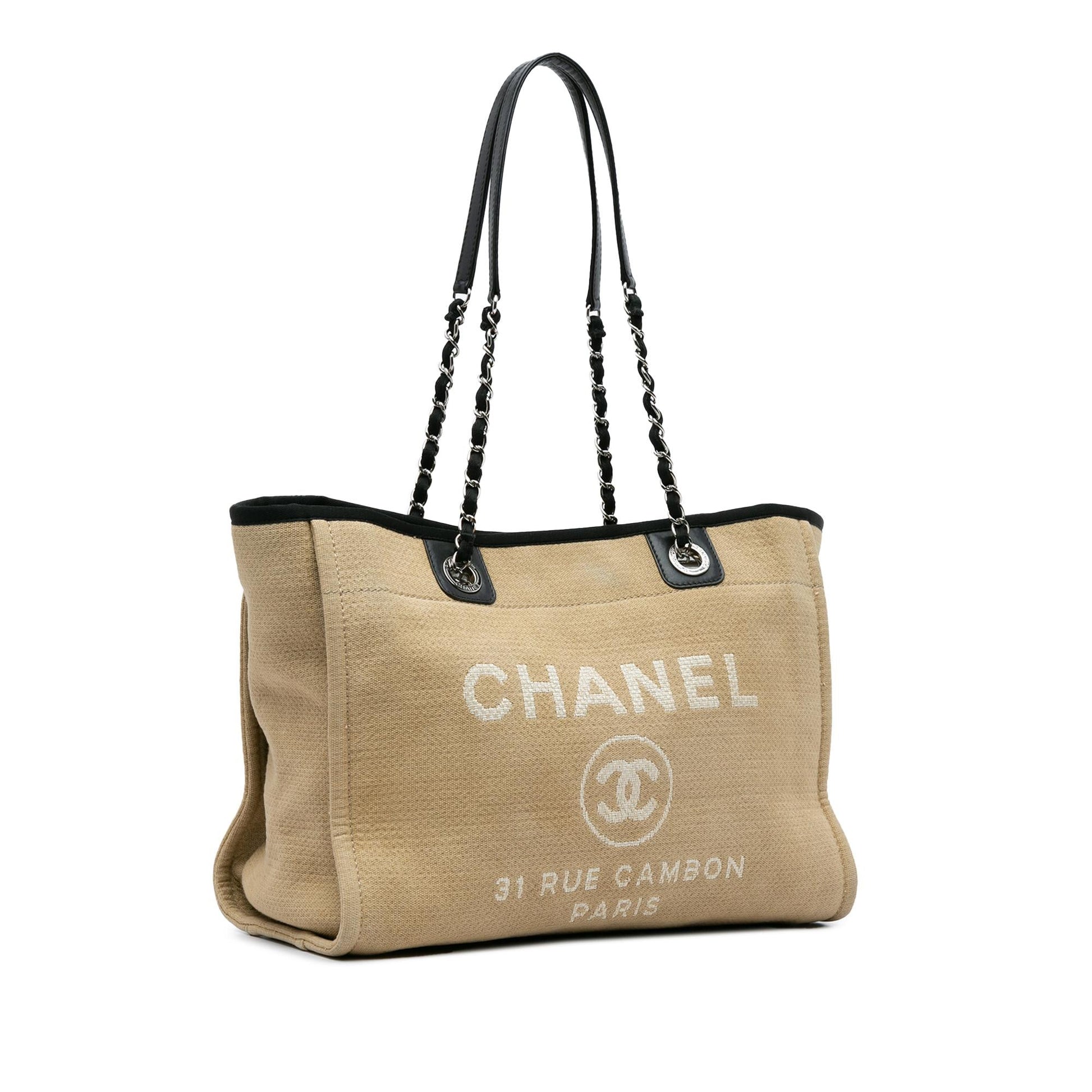 Chanel Deauville SHG-2dZaWO Small Canvas Tote Bag