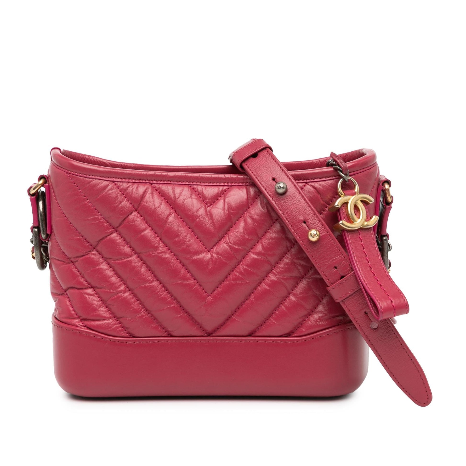 Chanel Chevron Aged Calfskin Gabrielle Small Crossbody Bag