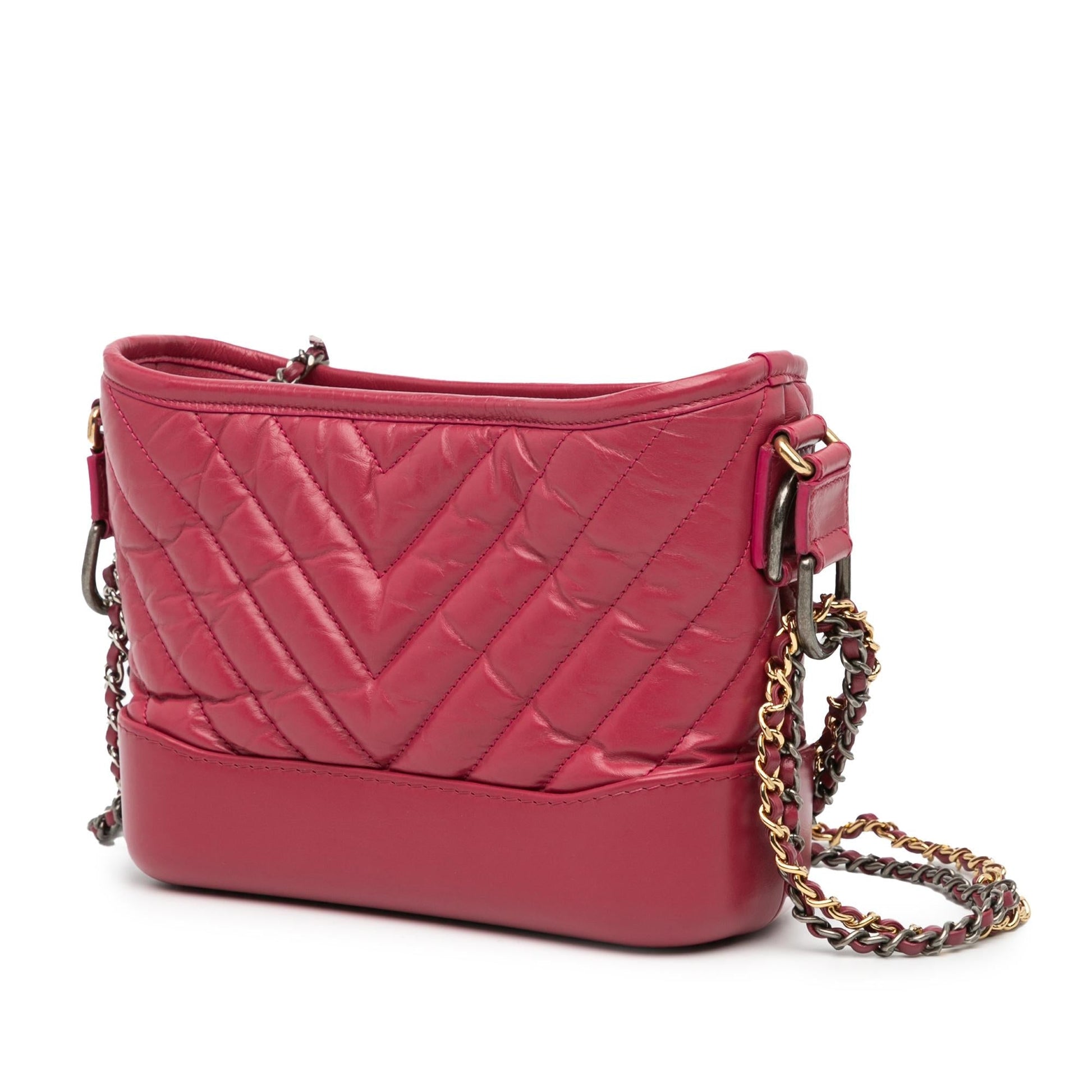 Chanel Chevron Aged Calfskin Gabrielle Small Crossbody Bag