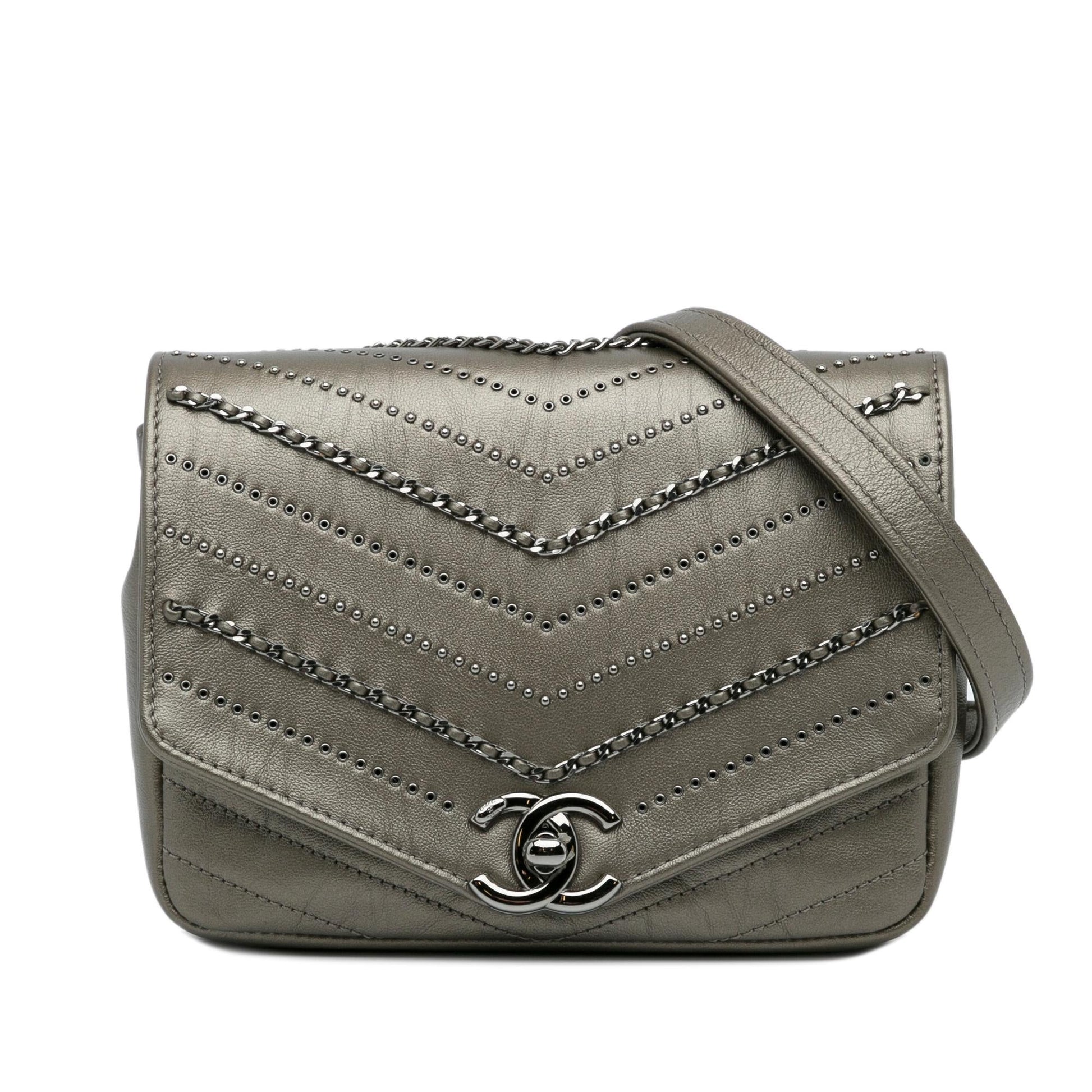 Chanel Chevron Data Center Envelope Flap Small Shoulder Bag Bag 2