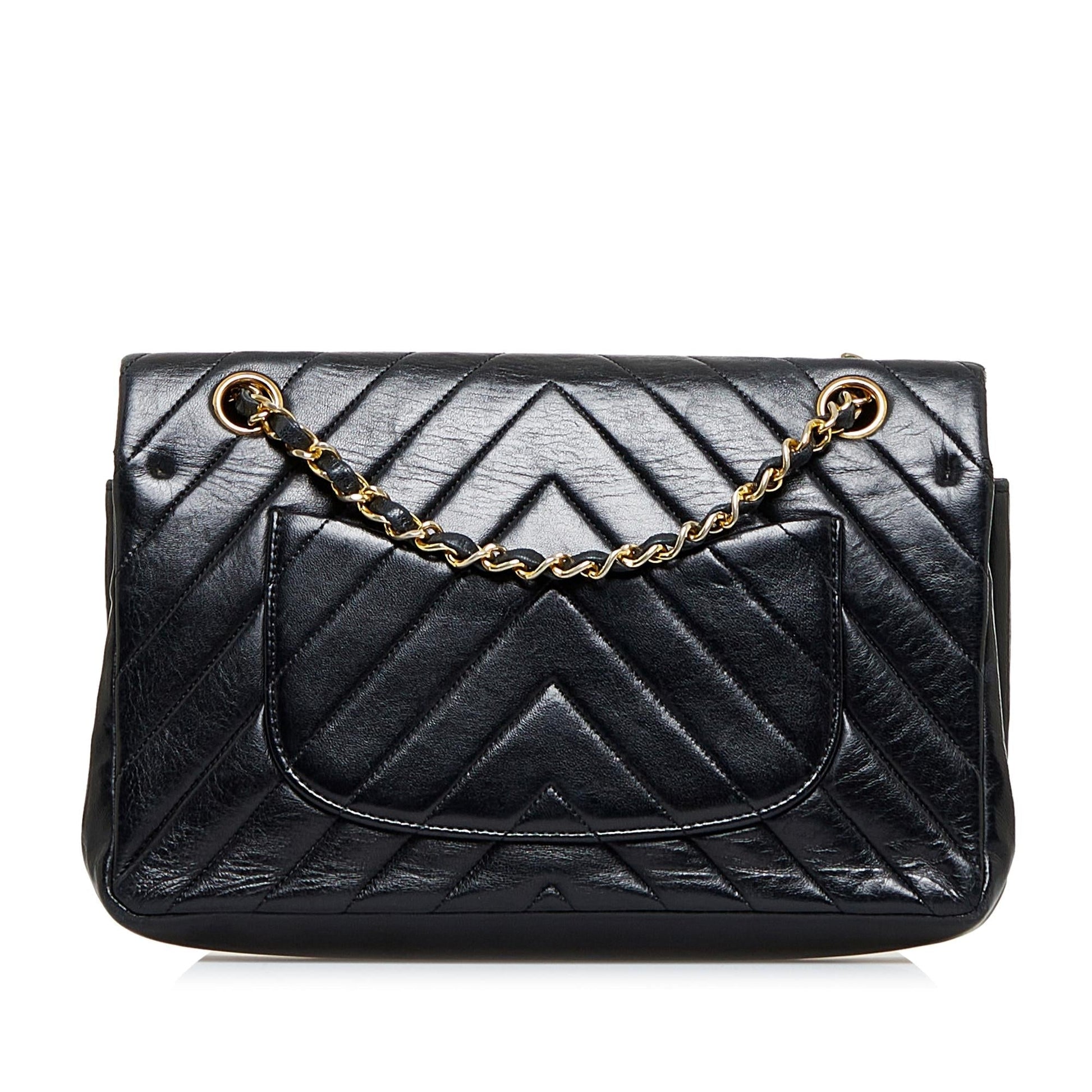 Chanel Chevron Lambskin Double Flap SHG-Te8Mdu Small Handbag